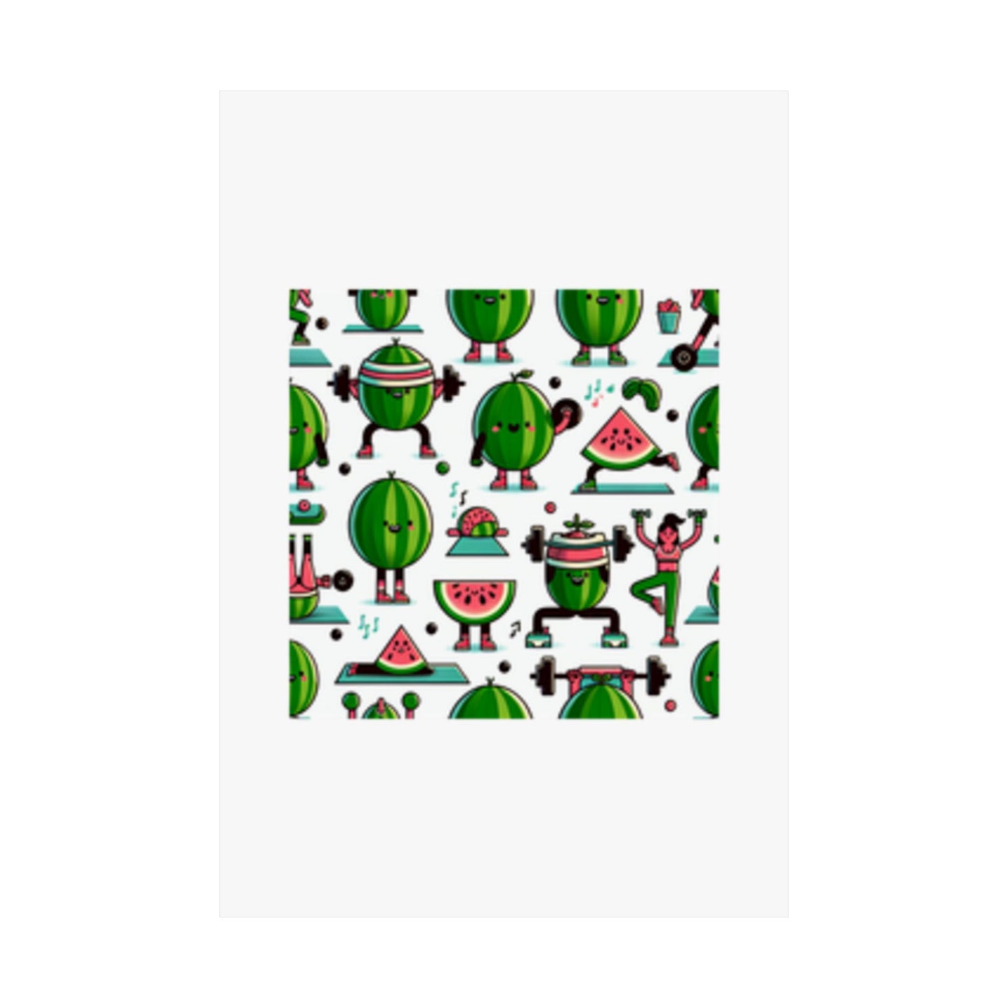 Watermelon Workout Club Cute Food Fitness Wall Art Poster
