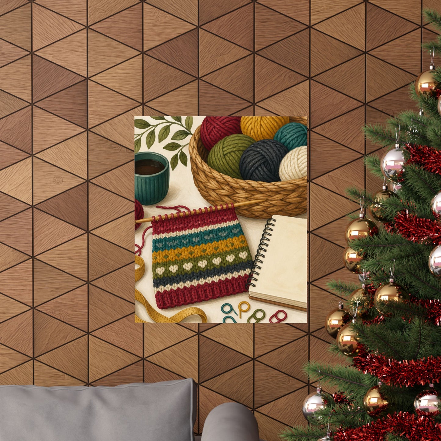 Cozy Knitting and Yarn Hobby Art Poster