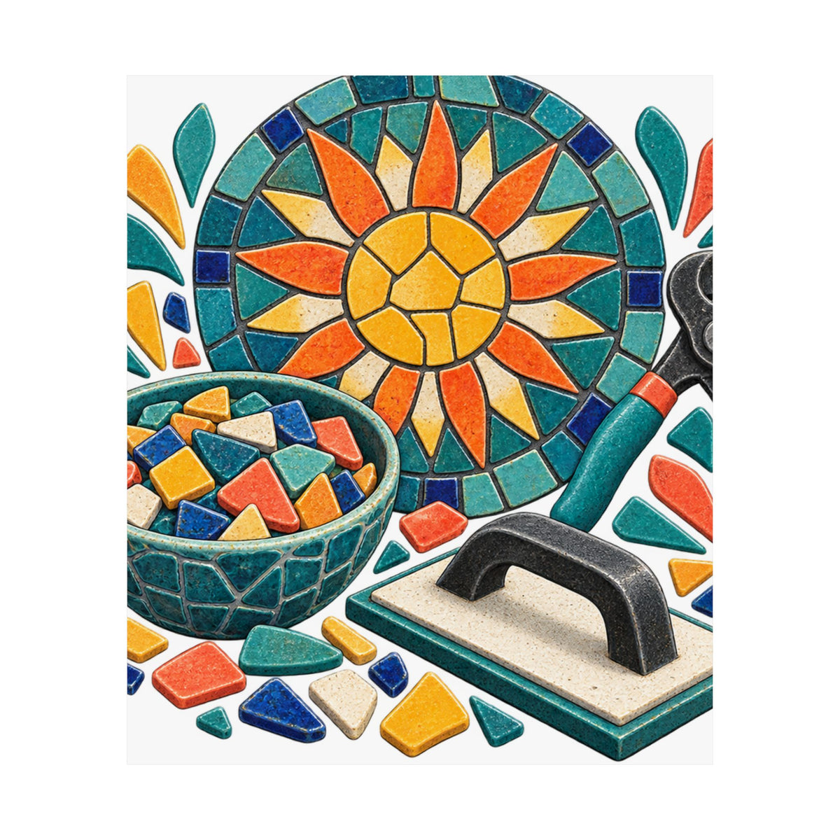 Sunburst Mosaic Making Workshop Poster