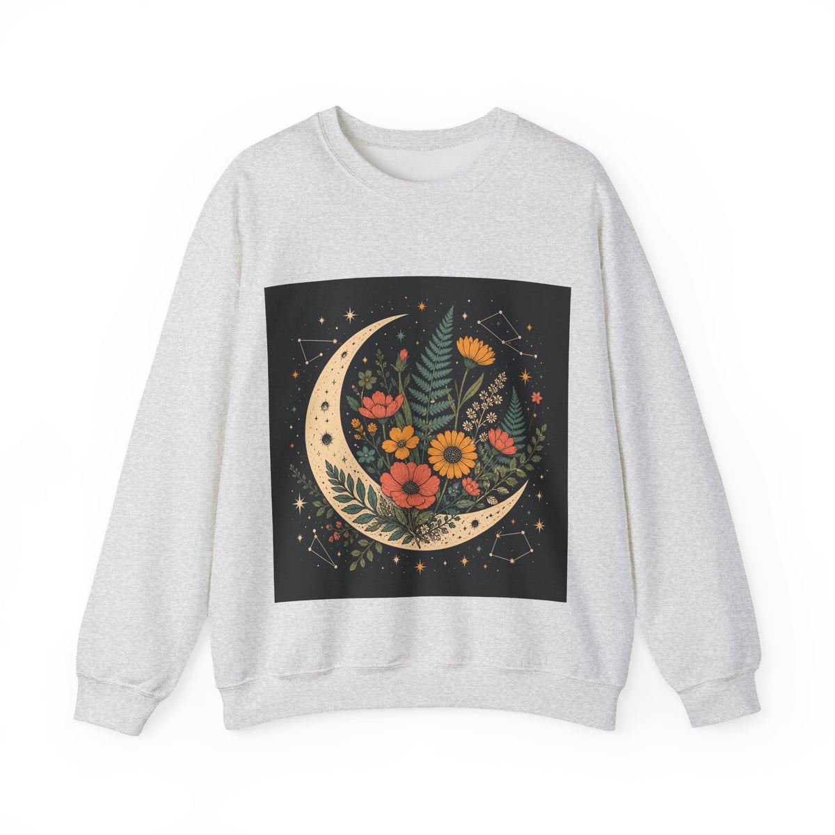 Celestial Wildflower Moon Botanical Art Sweatshirt