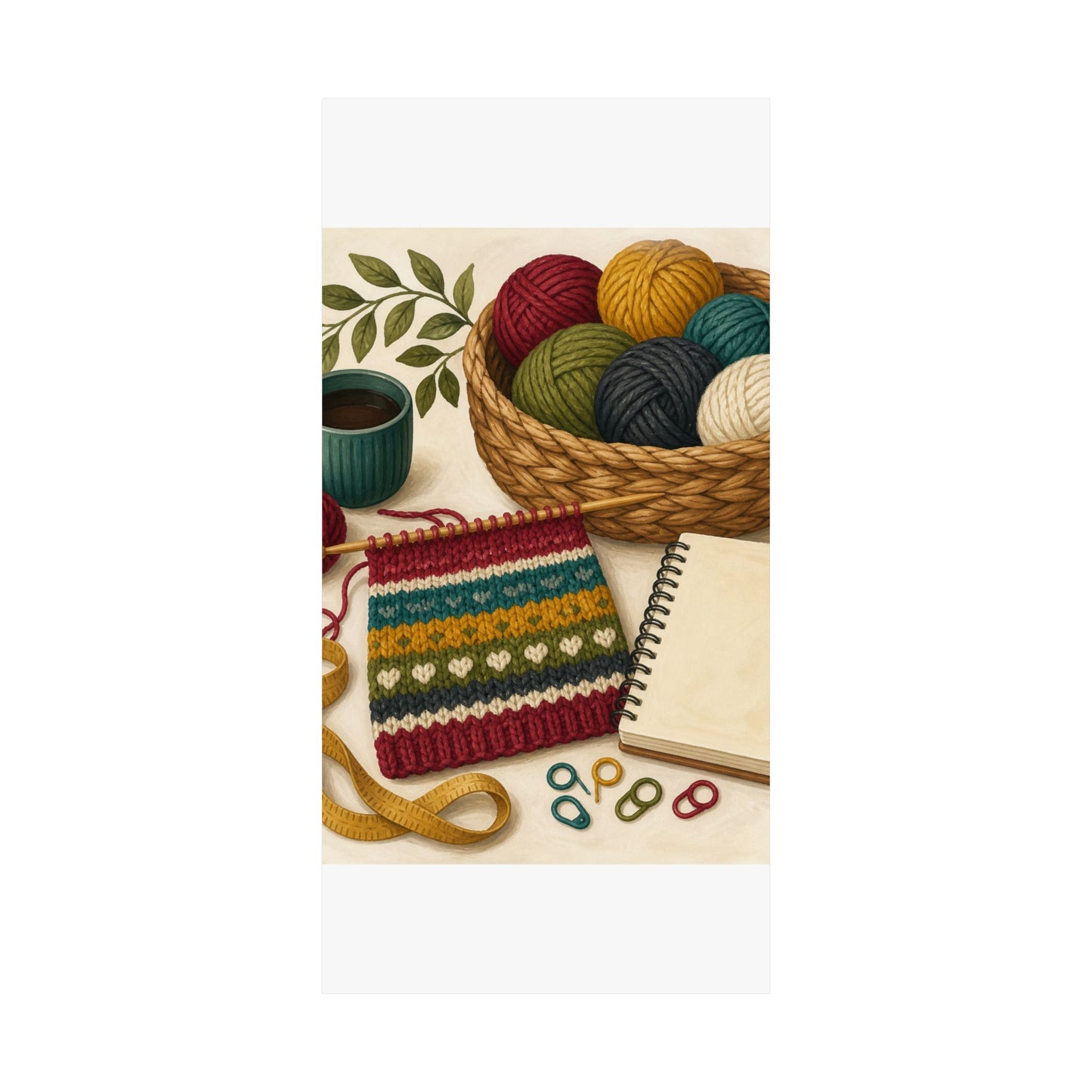 Cozy Knitting and Yarn Hobby Art Poster