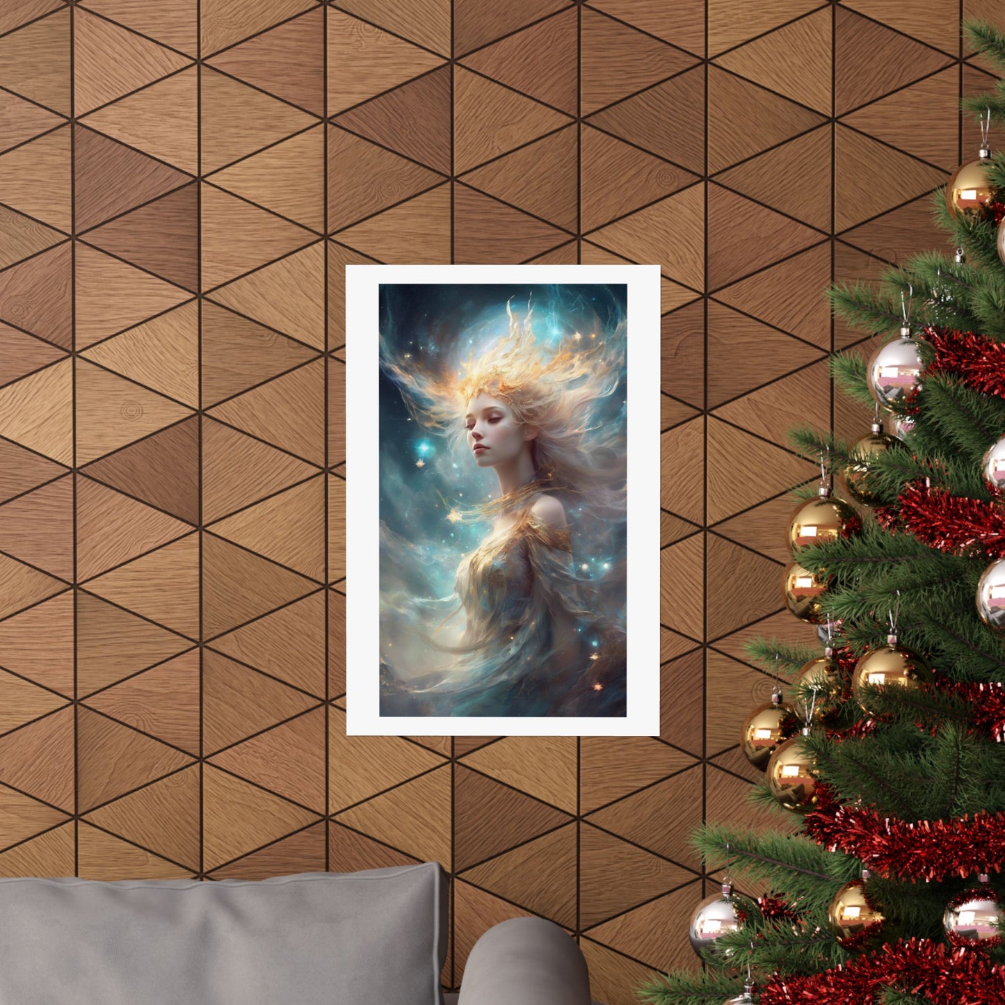 Solar Celestial Spirit Fantasy Portrait Poster