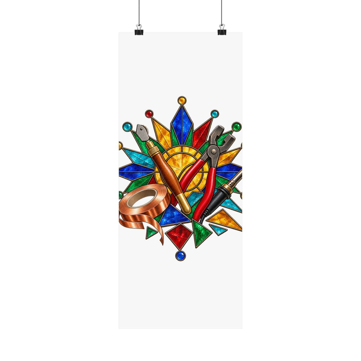 Stained Glass Workshop Tools Poster