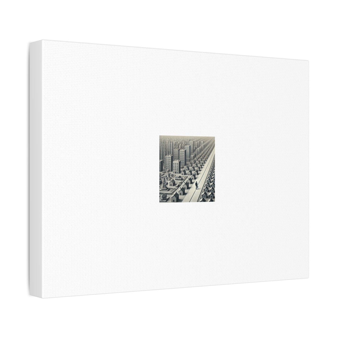 Monochrome Urban Factory Cityscape Canvas Industrial Wall Art Gift