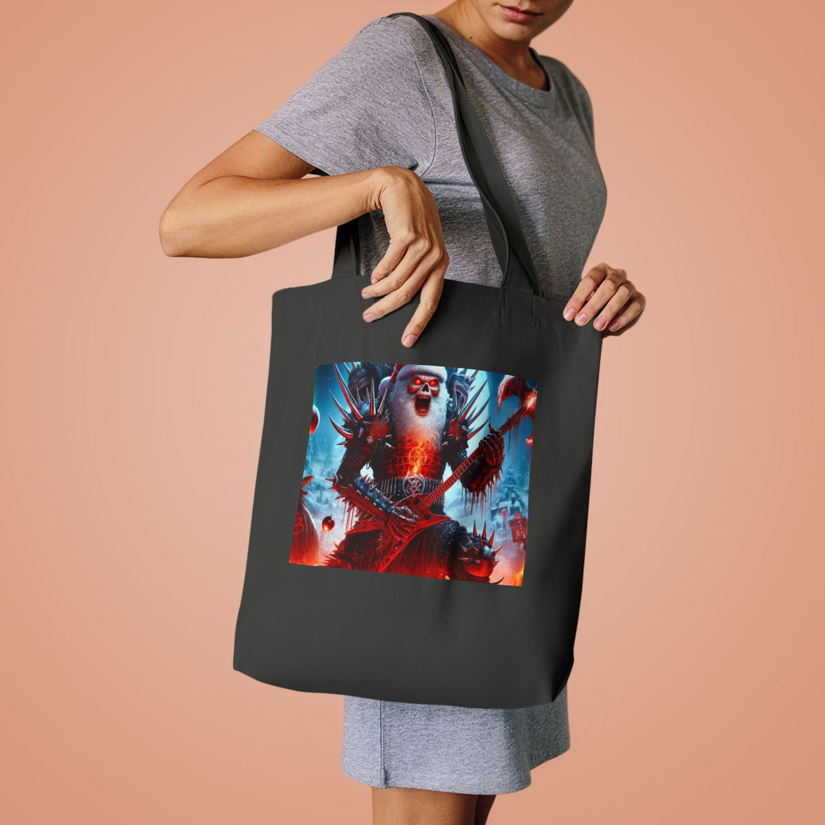 Heavy Metal Santa Holiday Concert Holiday Tote Bag