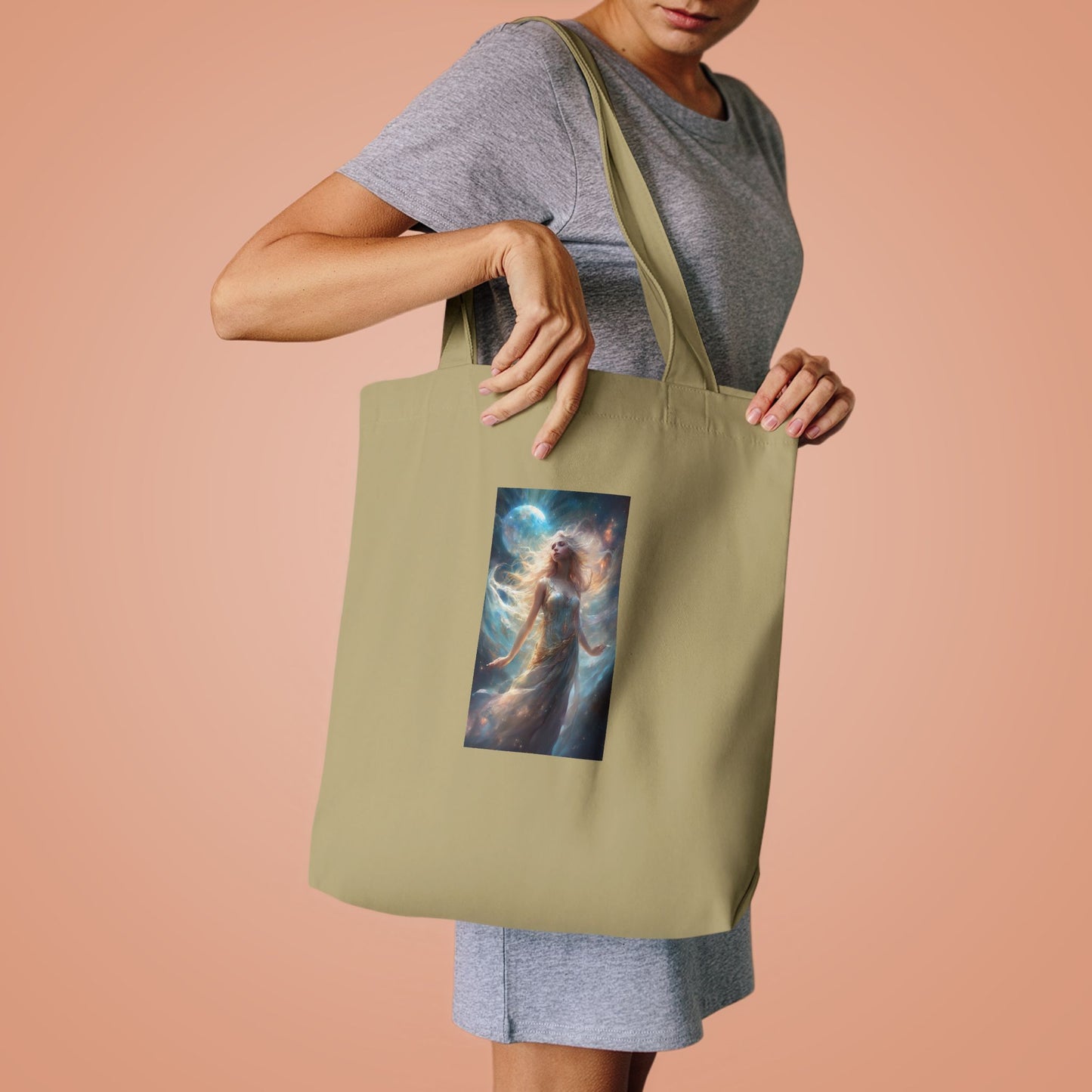 Moonlit Celestial Maiden Fantasy Portrait Tote Bag