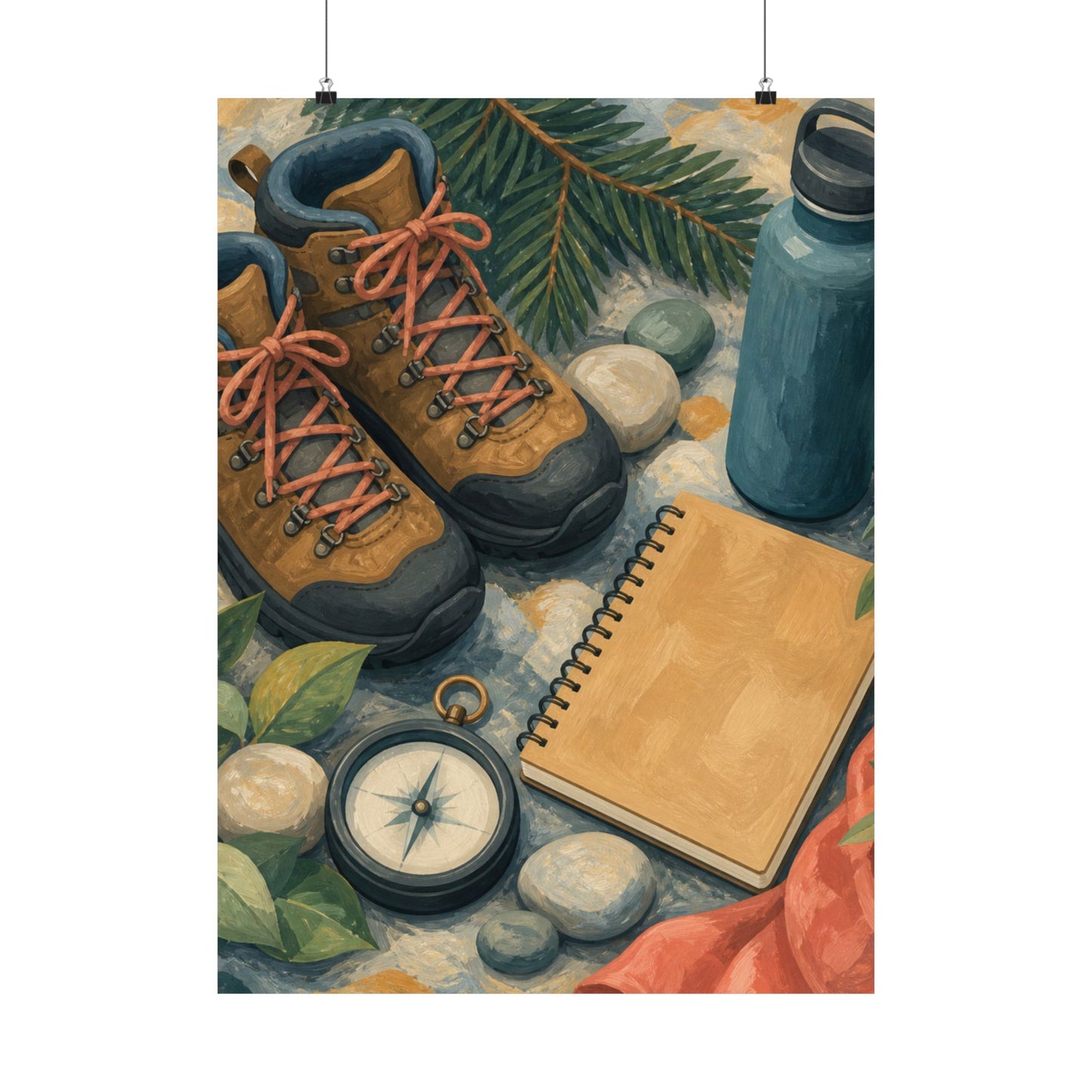 Quiet Hiking Trail Gear Art Poster