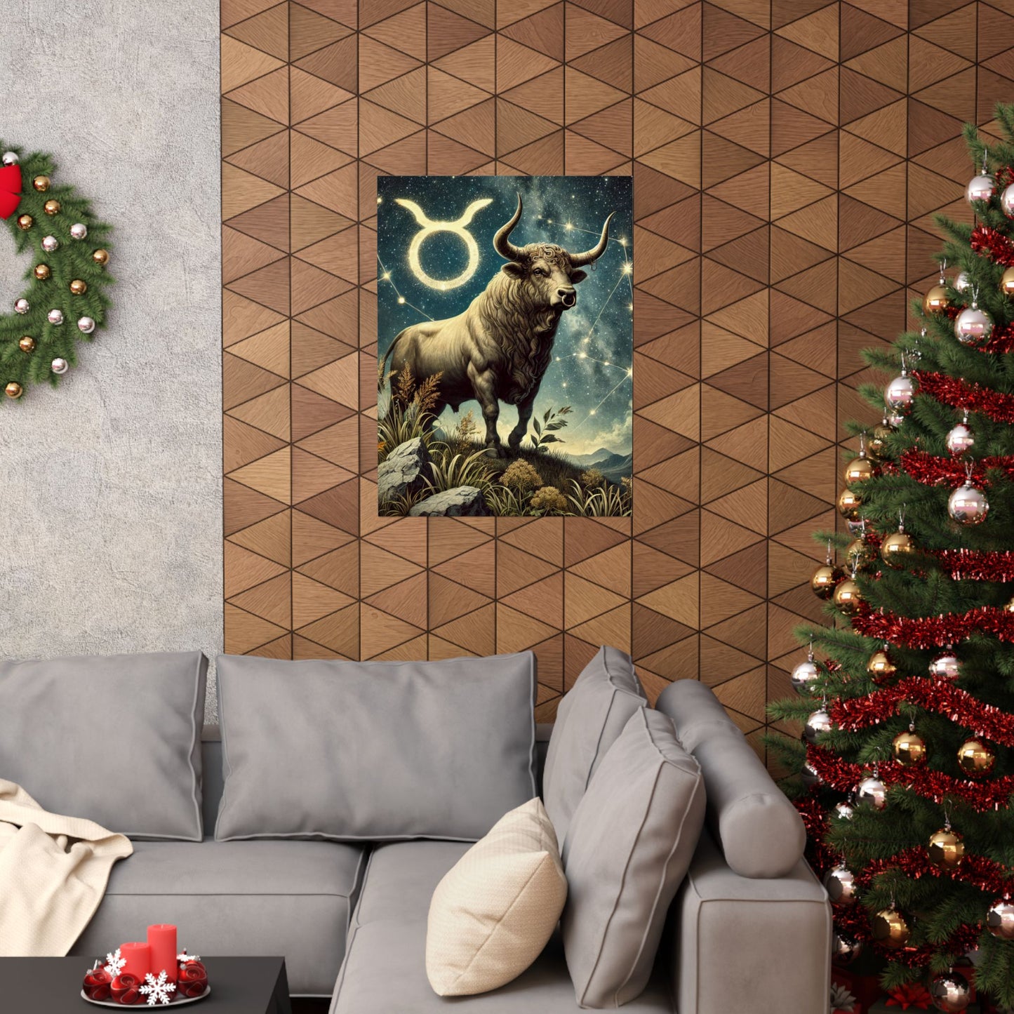 Taurus Bull Constellation Celestial Wall Art Poster
