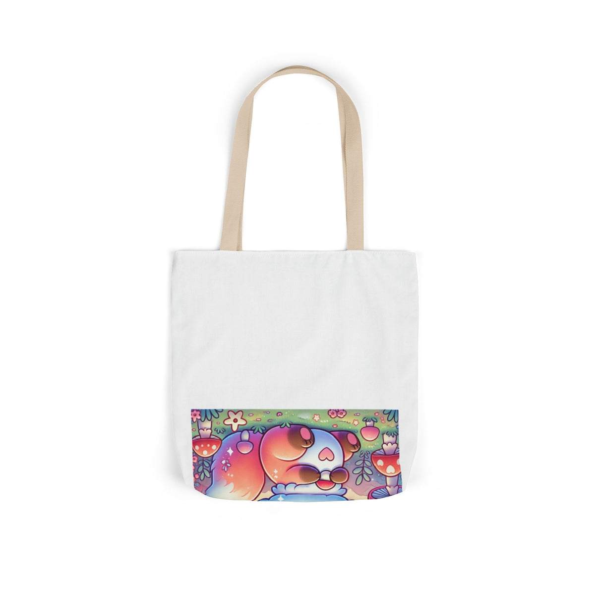 Pastel Woodland Fox Mushroom Kawaii Canvas Tote Bag