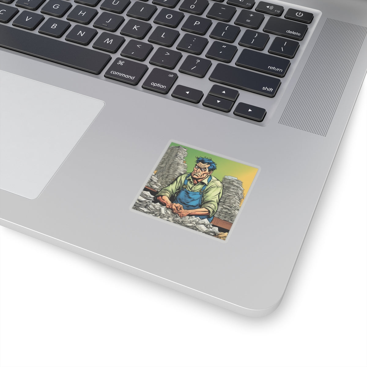 Paperwork Chaos Desk Worker Funny Office Art Sticker