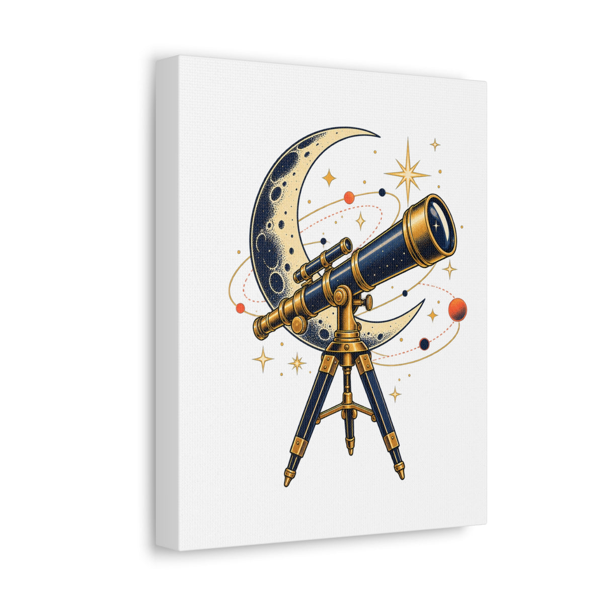 Vintage Telescope Celestial Astronomy Canvas