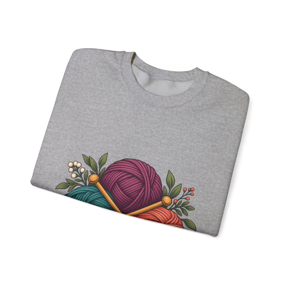 Retro Yarn and Knitting Botanical Art Sweatshirt