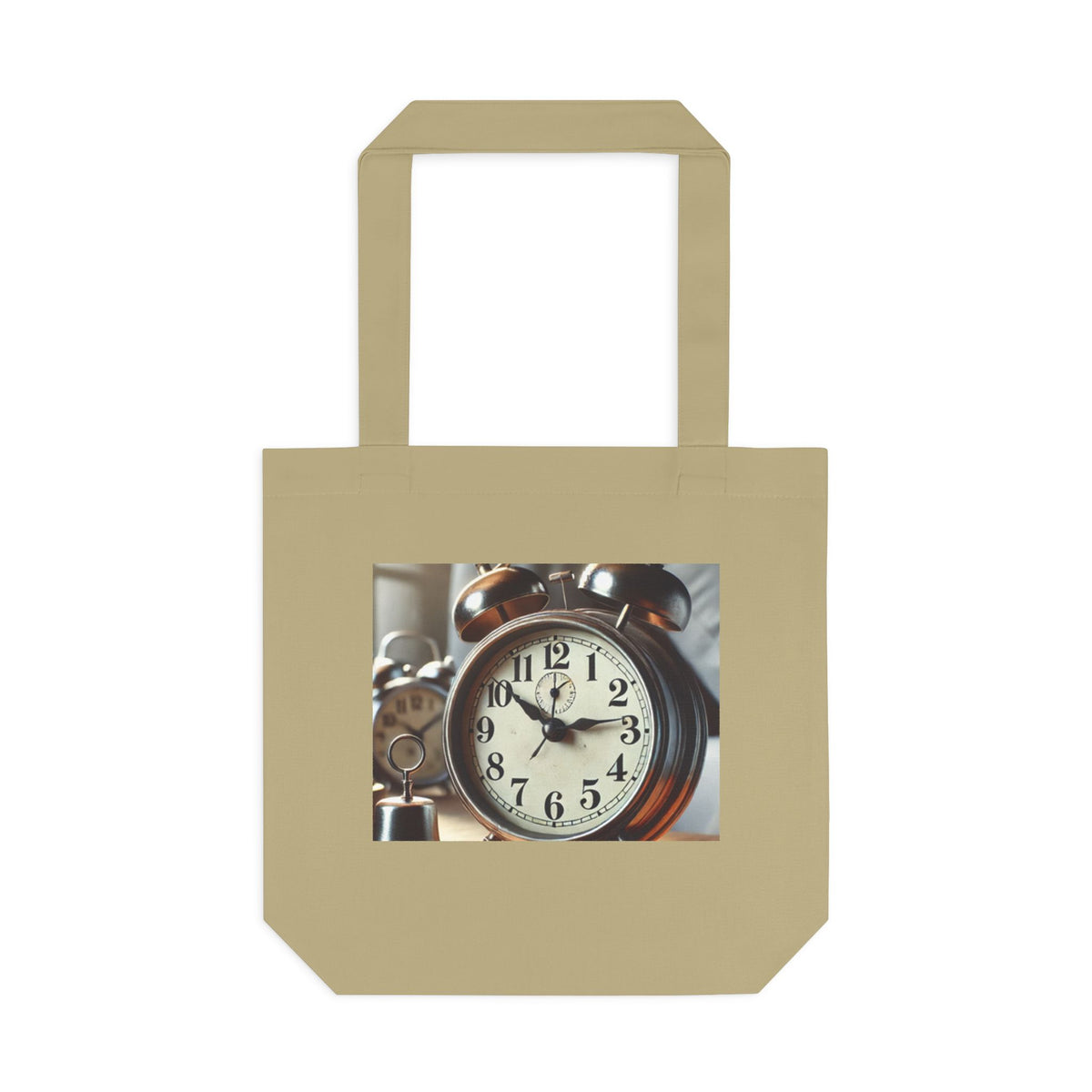 Vintage Alarm Clock Morning Routine Timekeeper Tote Bag