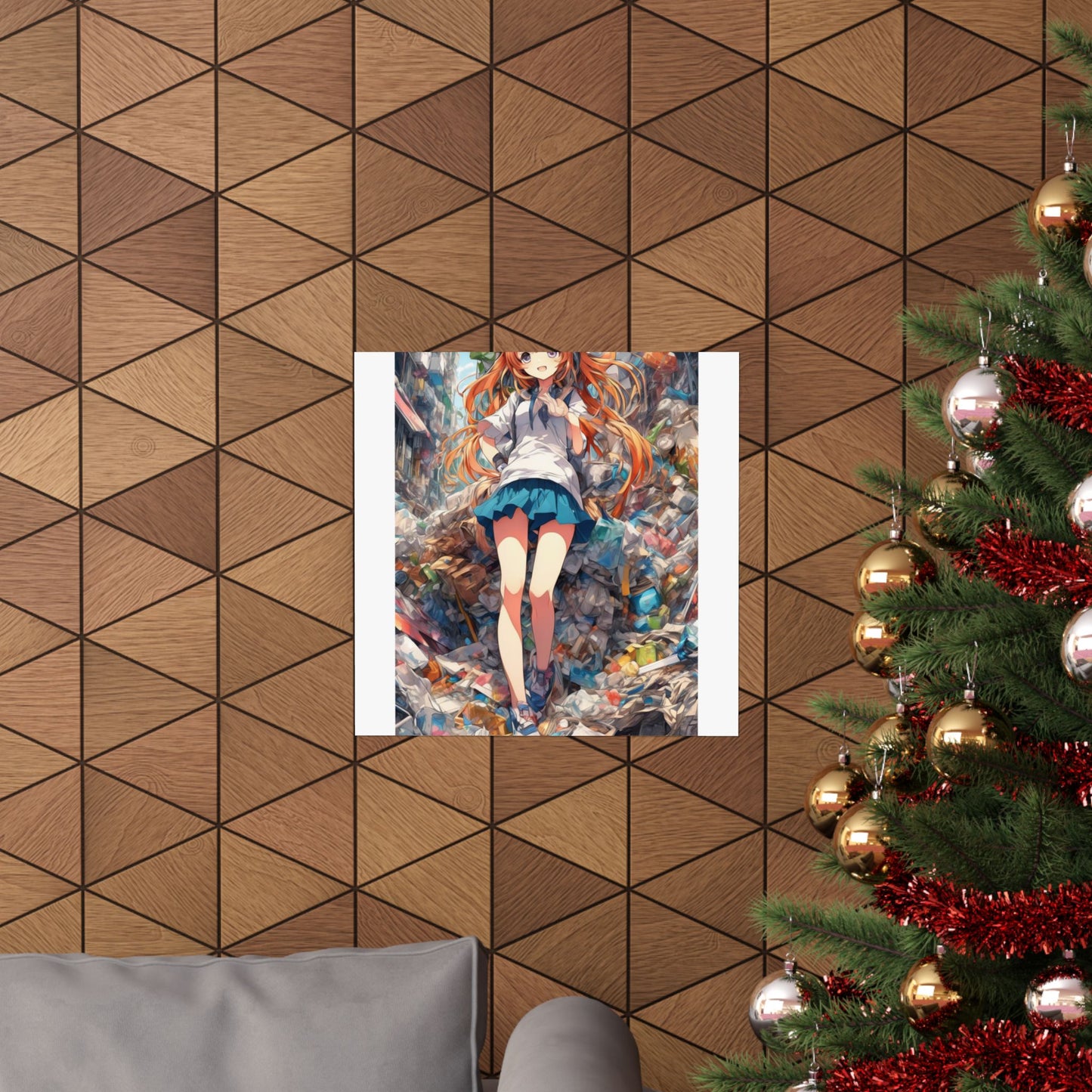 Recycling Rescue Anime Heroine Eco Street Art Poster