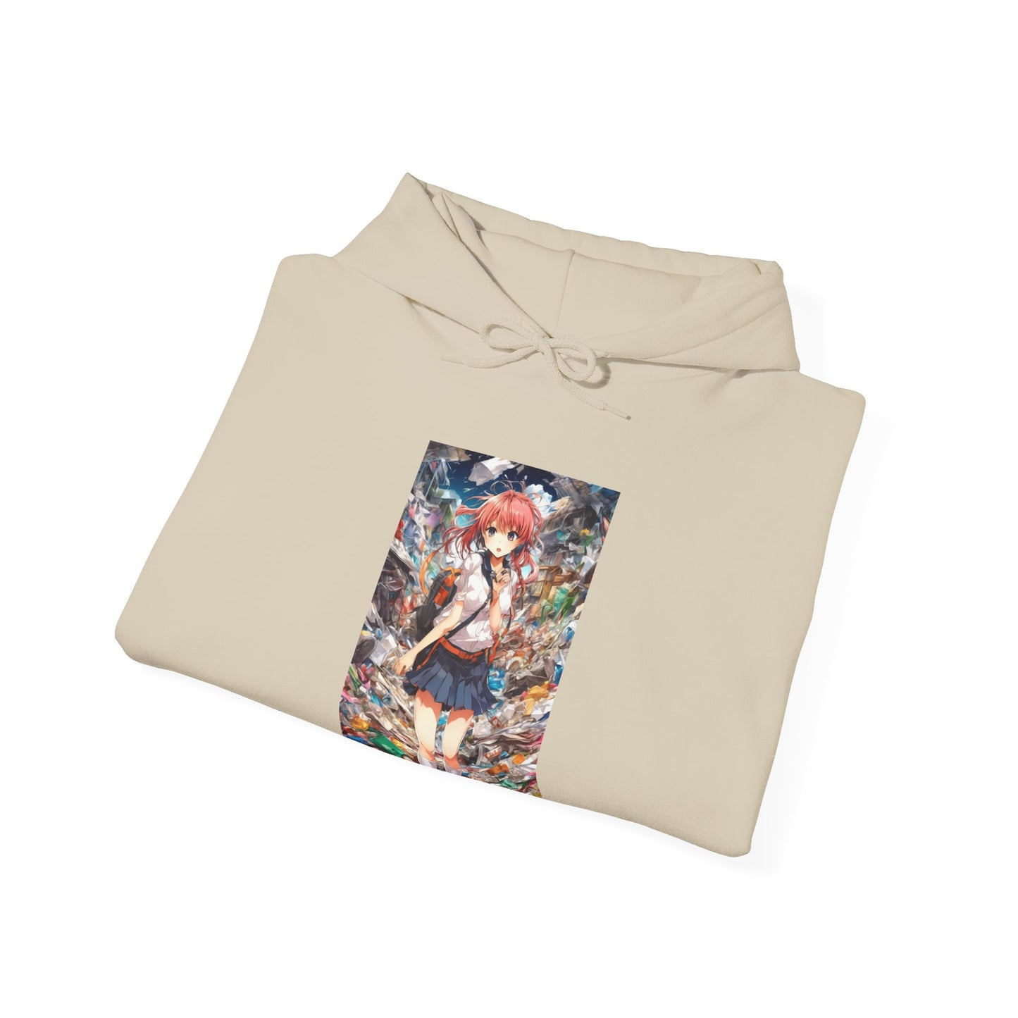 Recycling Day Anime Schoolgirl Eco Street Art Hoodie