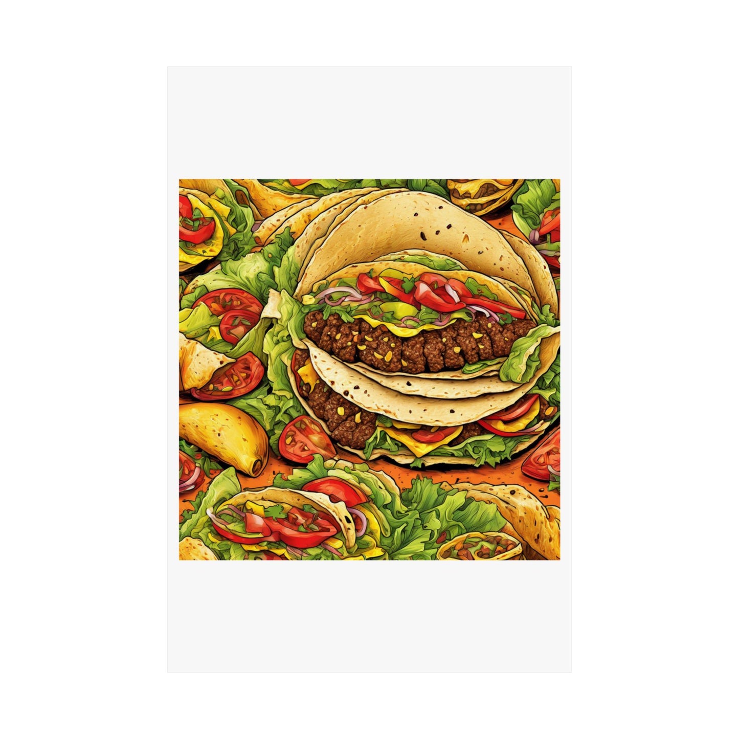 Stacked Taco Fiesta Foodie Gift Art Poster