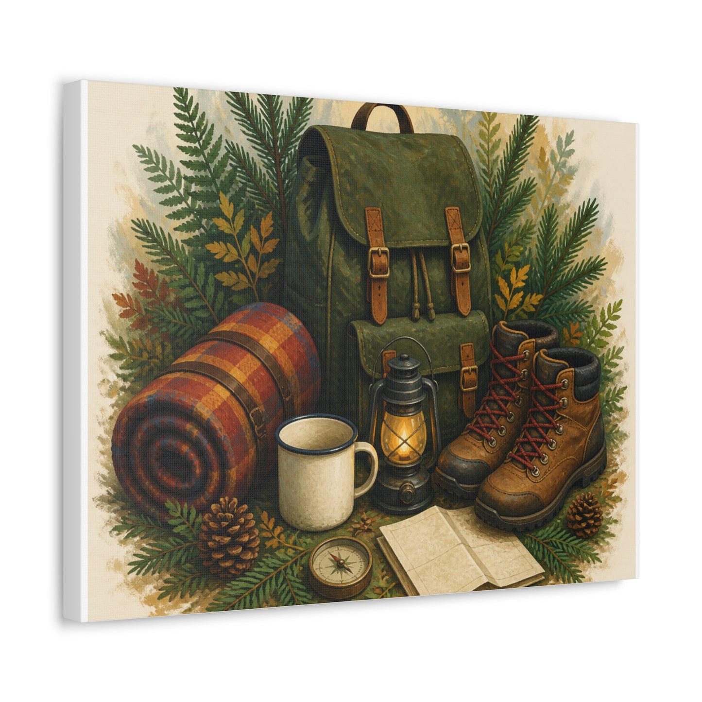 Generic Camping Gear Outdoor Adventure Canvas Art