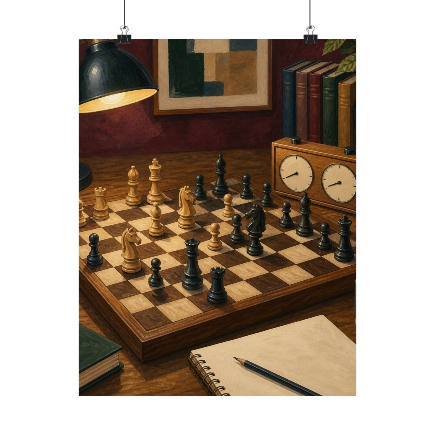 Cozy Chess Strategy Game Hobby Poster