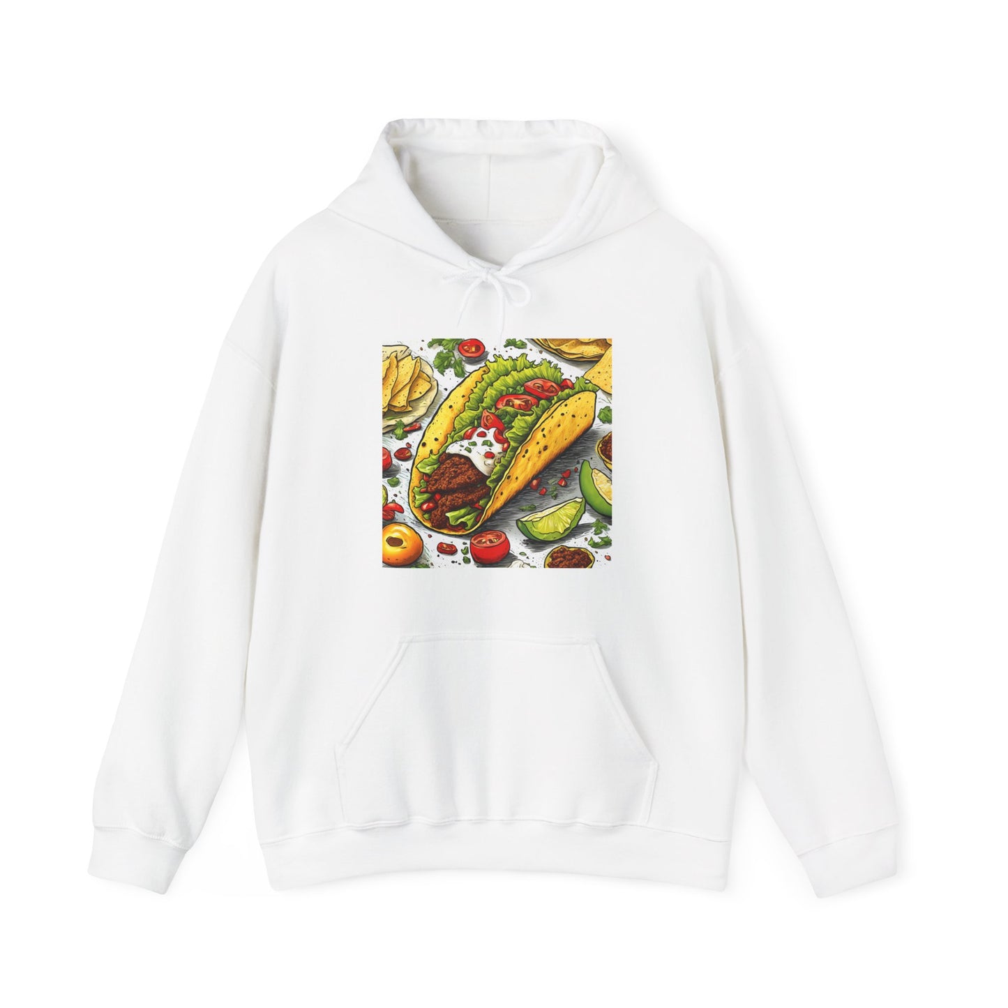 Bold Taco Illustration Foodie Gift Art Hoodie