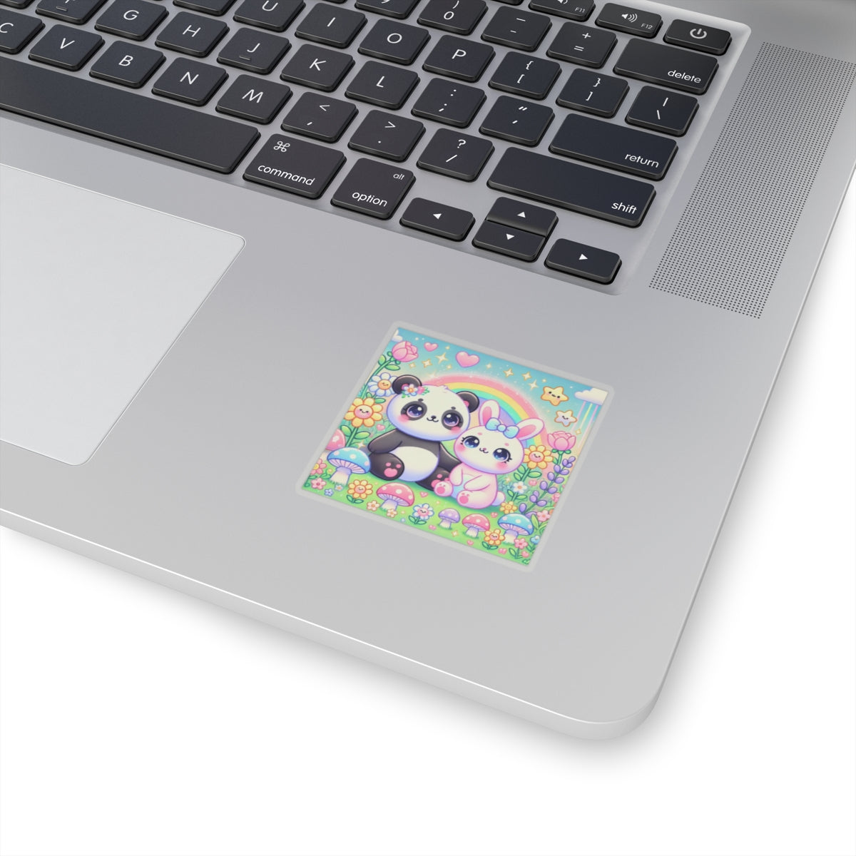 Pastel Panda and Bunny Rainbow Garden Sticker