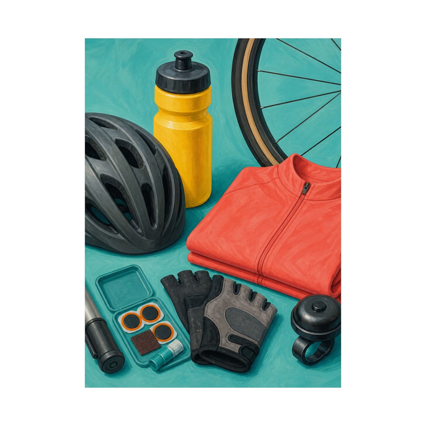 Colorful Cycling Gear Hobby Poster