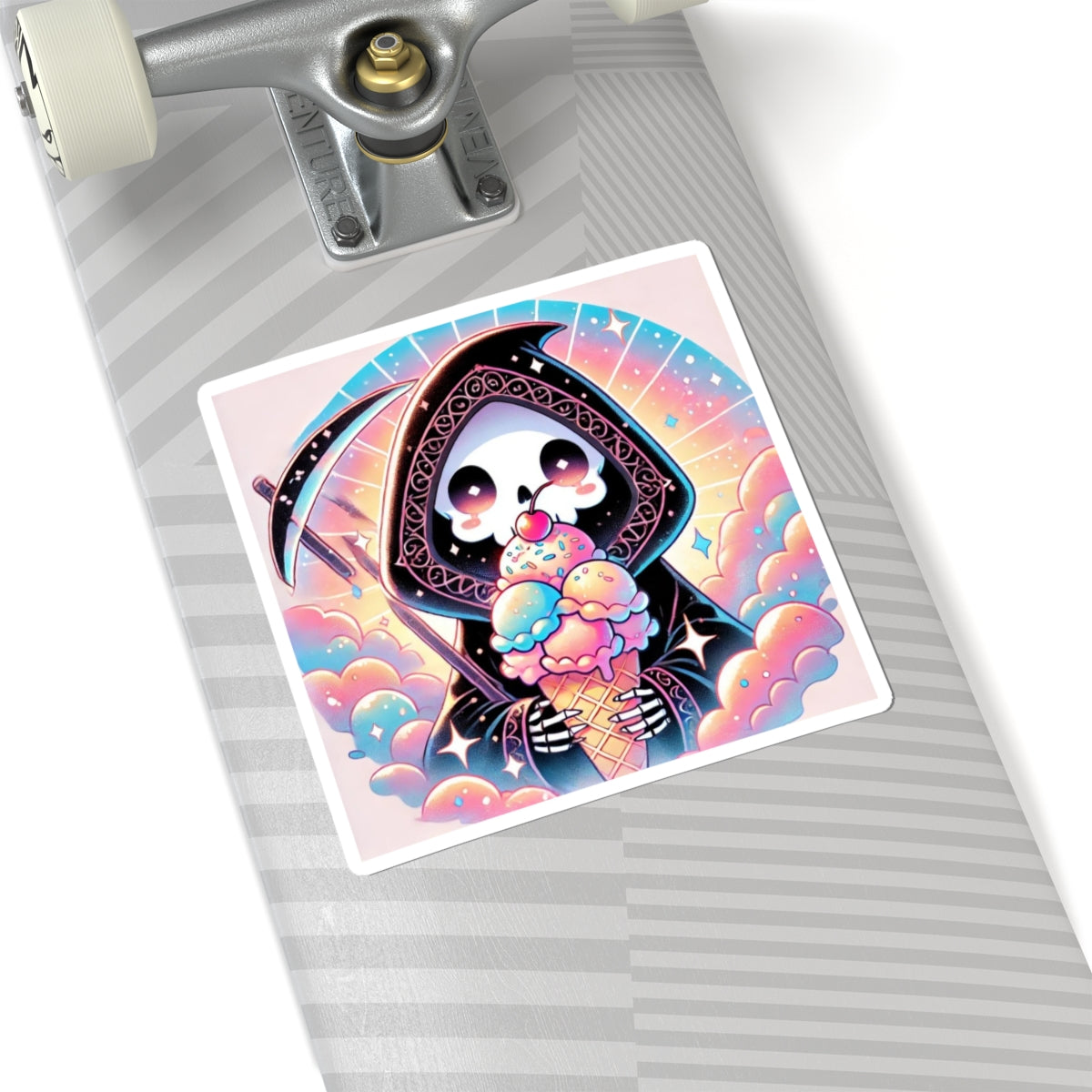 Pastel Grim Reaper Ice Cream Cute Gothic Art Sticker