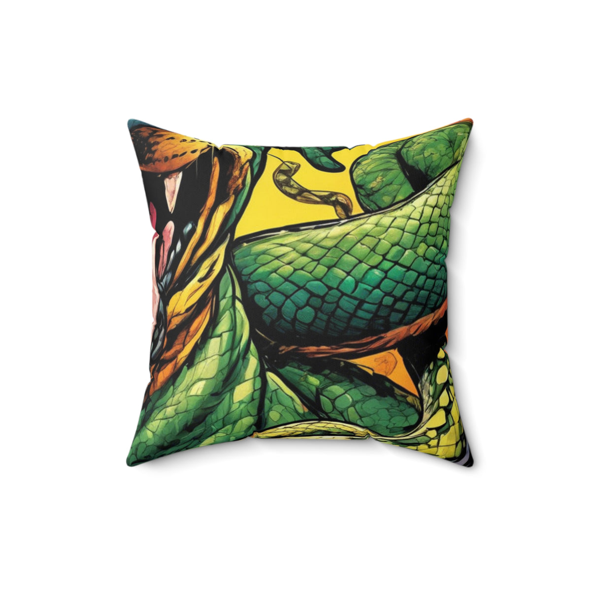 Surreal Serpent Hound Dark Fantasy Decorative Pillow