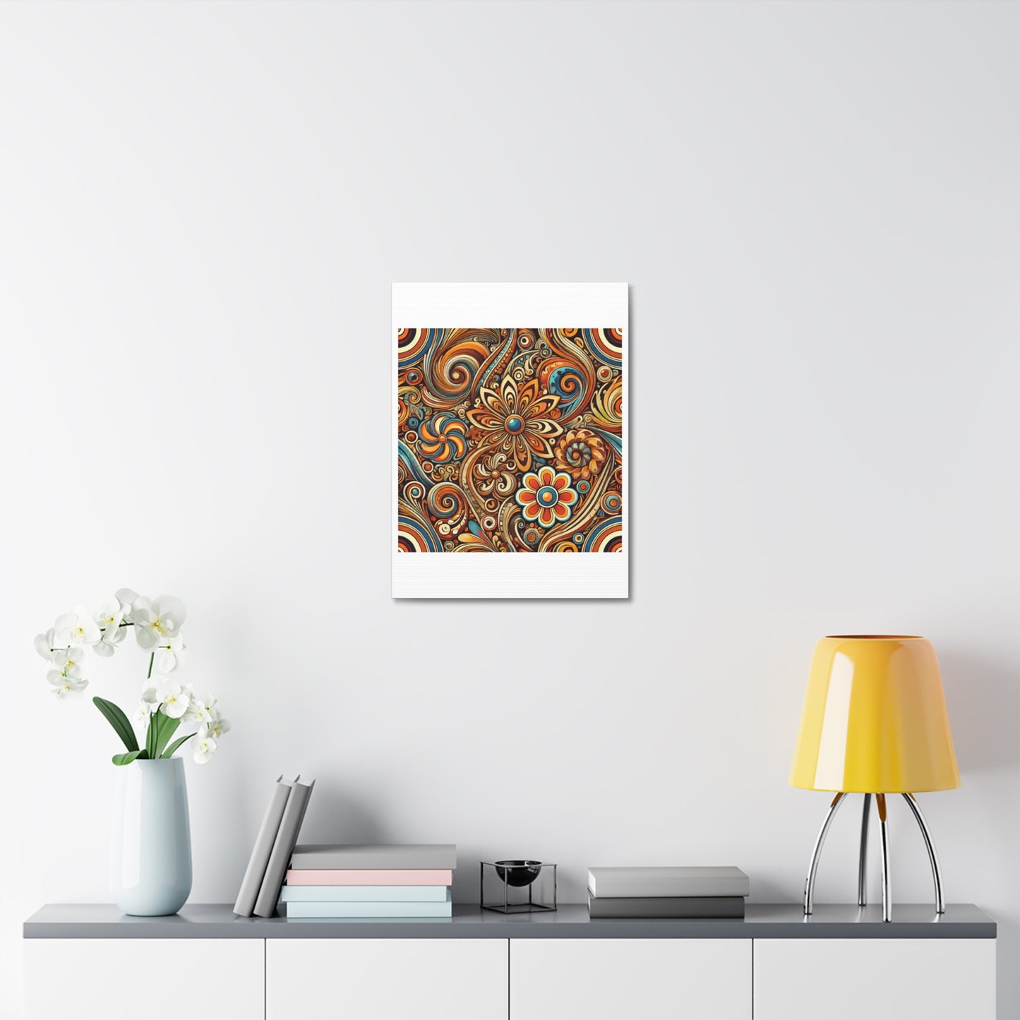 Ornate Abstract Floral Paisley Pattern Canvas