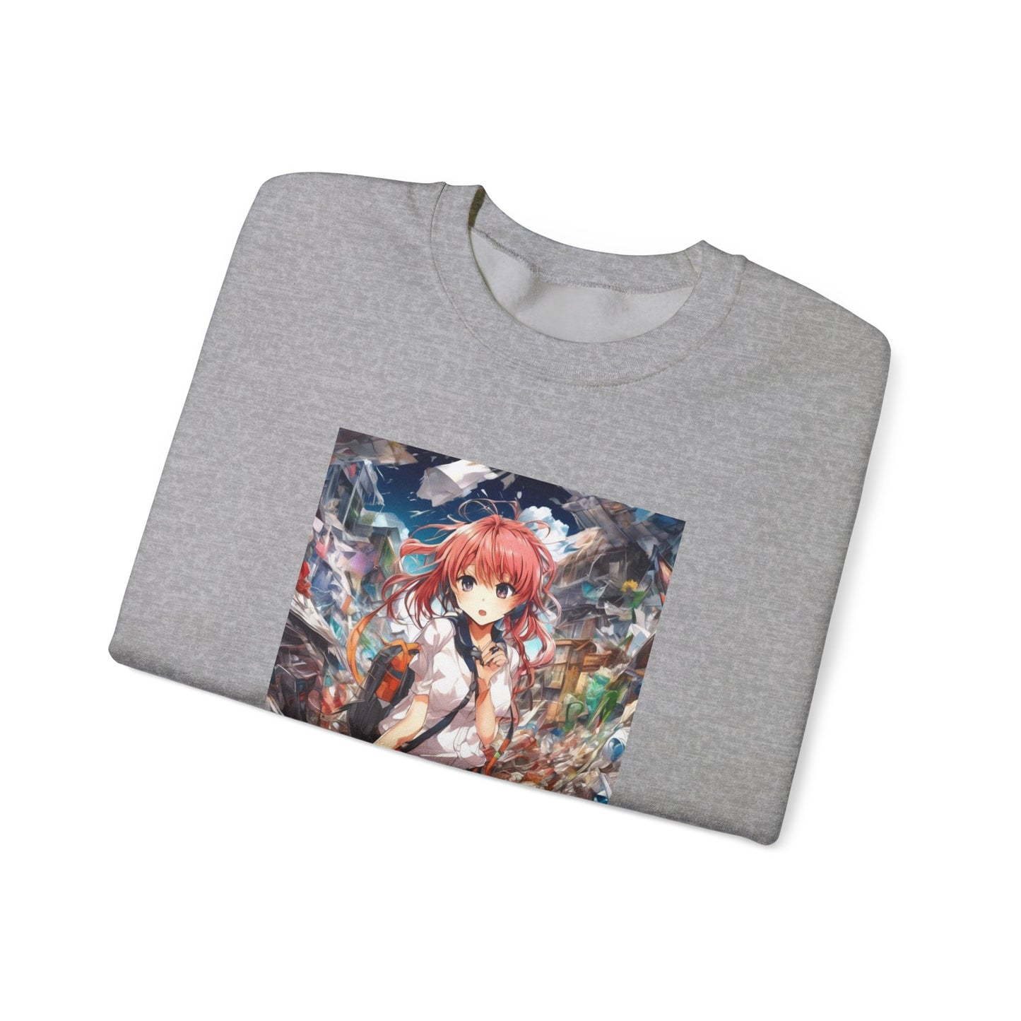 Recycling Day Anime Schoolgirl Eco Street Art Sweatshirt