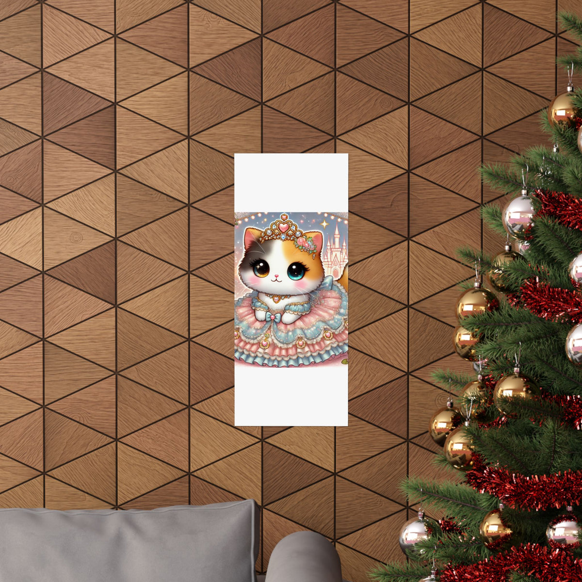 Pastel Princess Calico Cat Fantasy Wall Art Poster