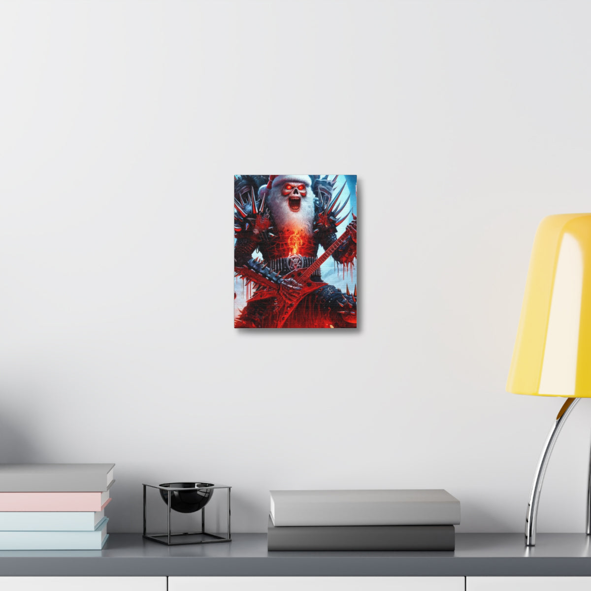 Heavy Metal Santa Holiday Concert Dark Holiday Canvas Art