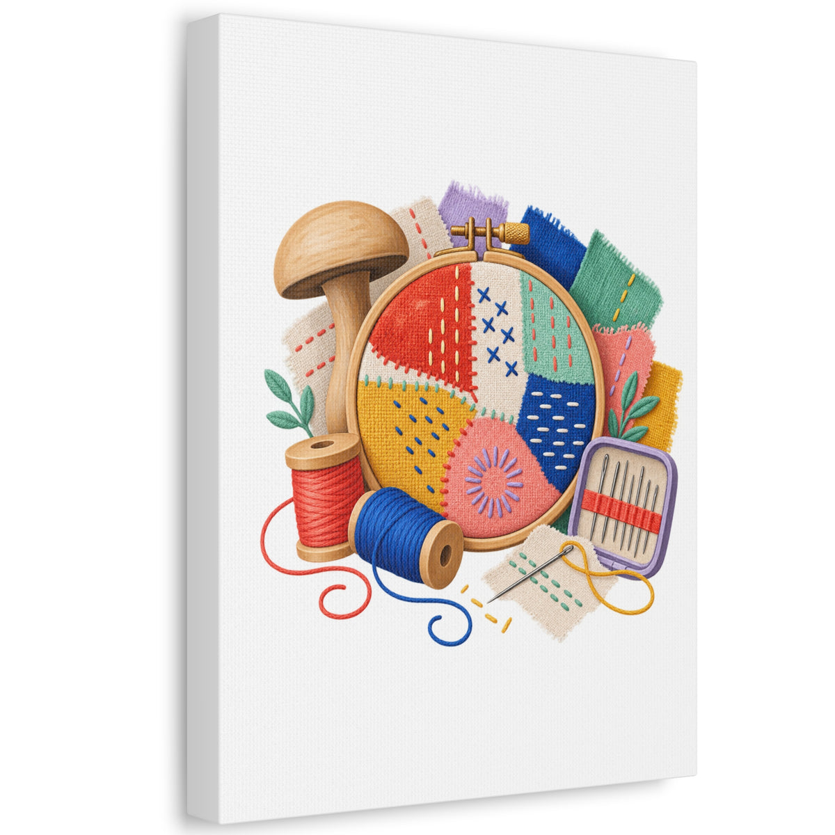 Colorful Visible Mending Workshop Canvas