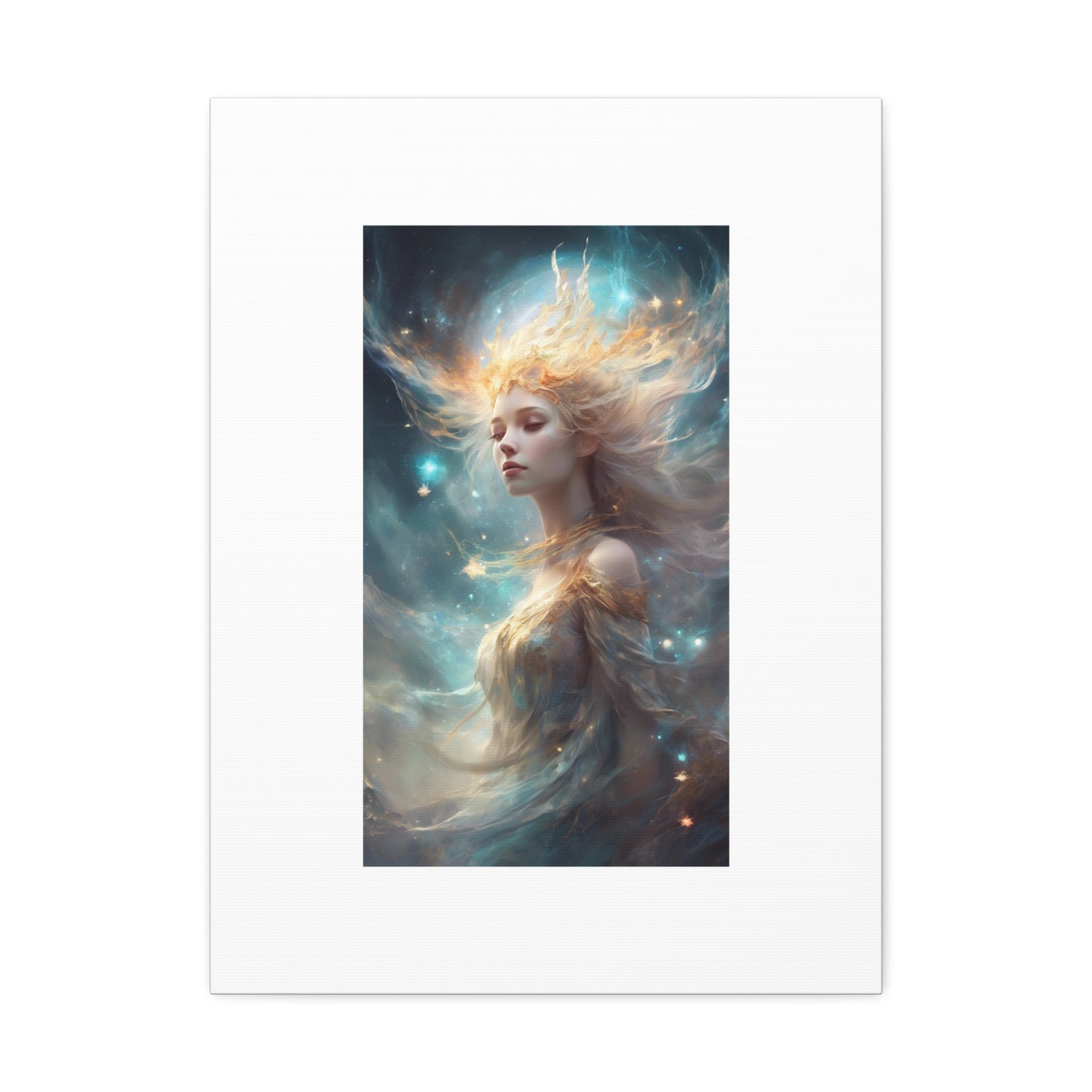 Solar Celestial Spirit Fantasy Portrait Canvas