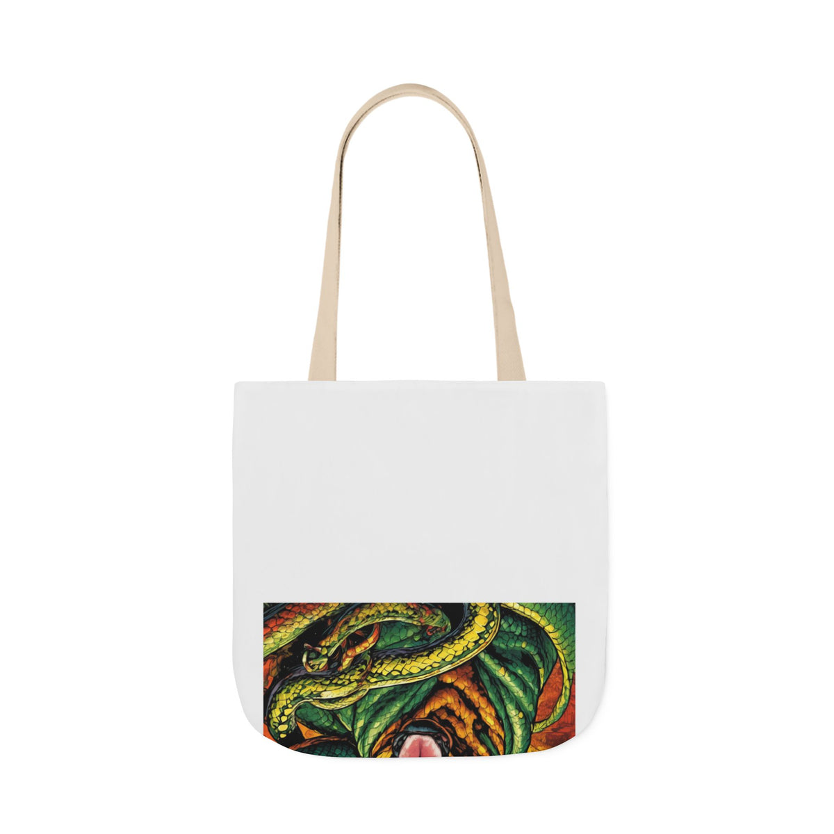 Surreal Serpent Hound Dark Fantasy Canvas Tote Bag