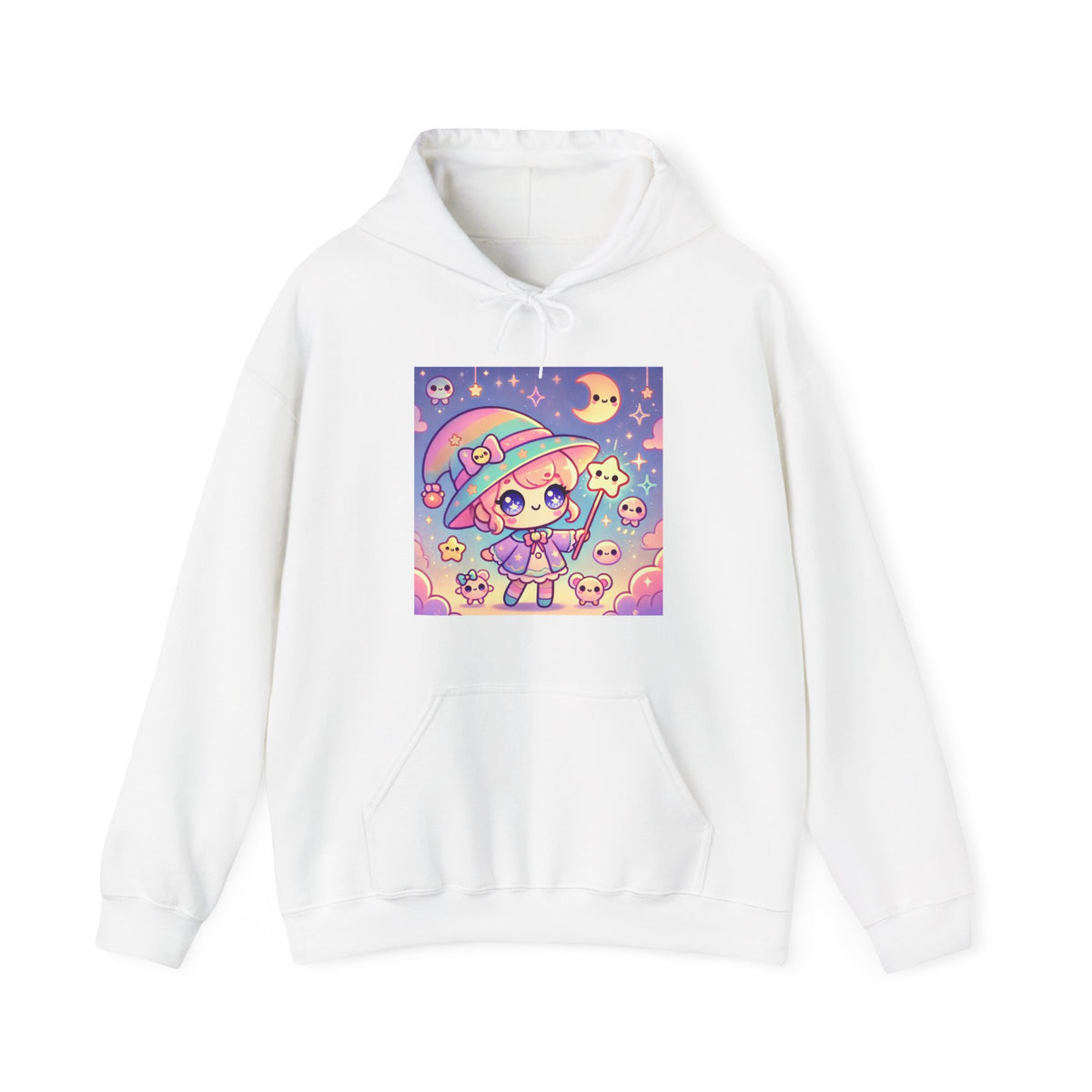 Kawaii Moon Wand Pastel Fantasy Art Hoodie