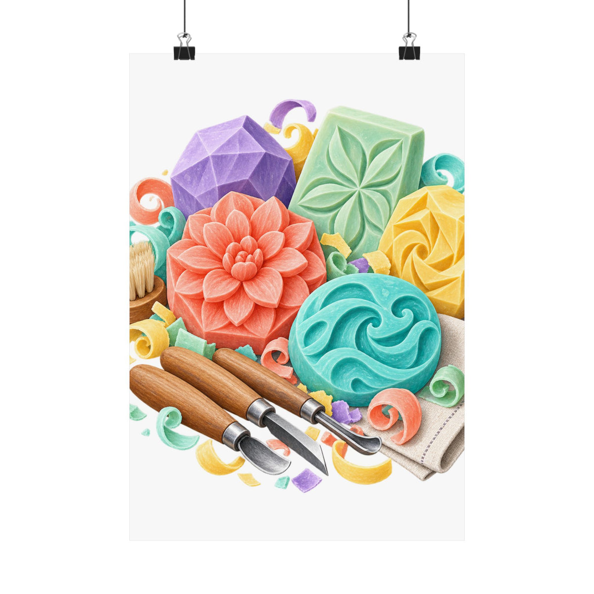 Colorful Soap Carving Workshop Poster