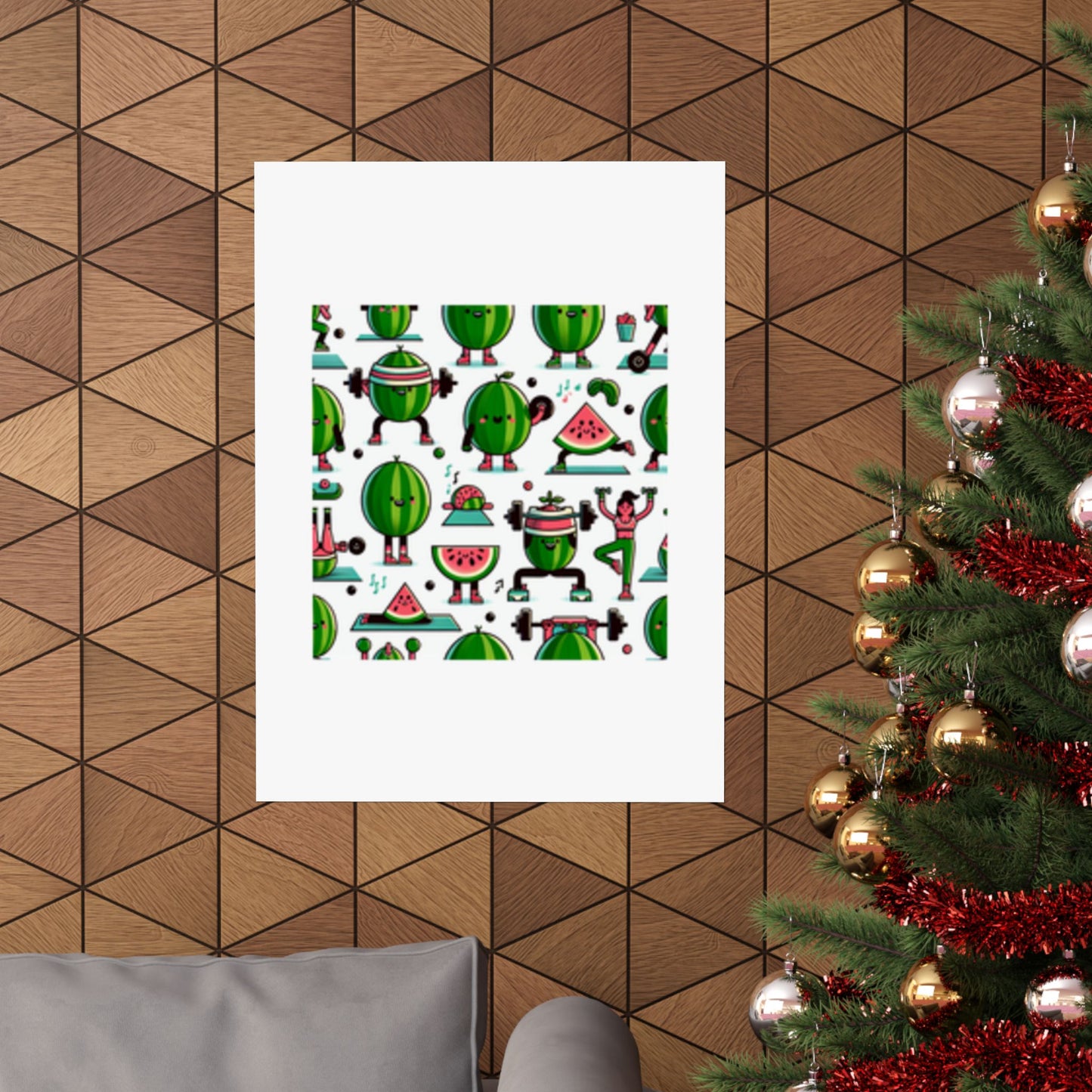 Watermelon Workout Club Cute Food Fitness Wall Art Poster
