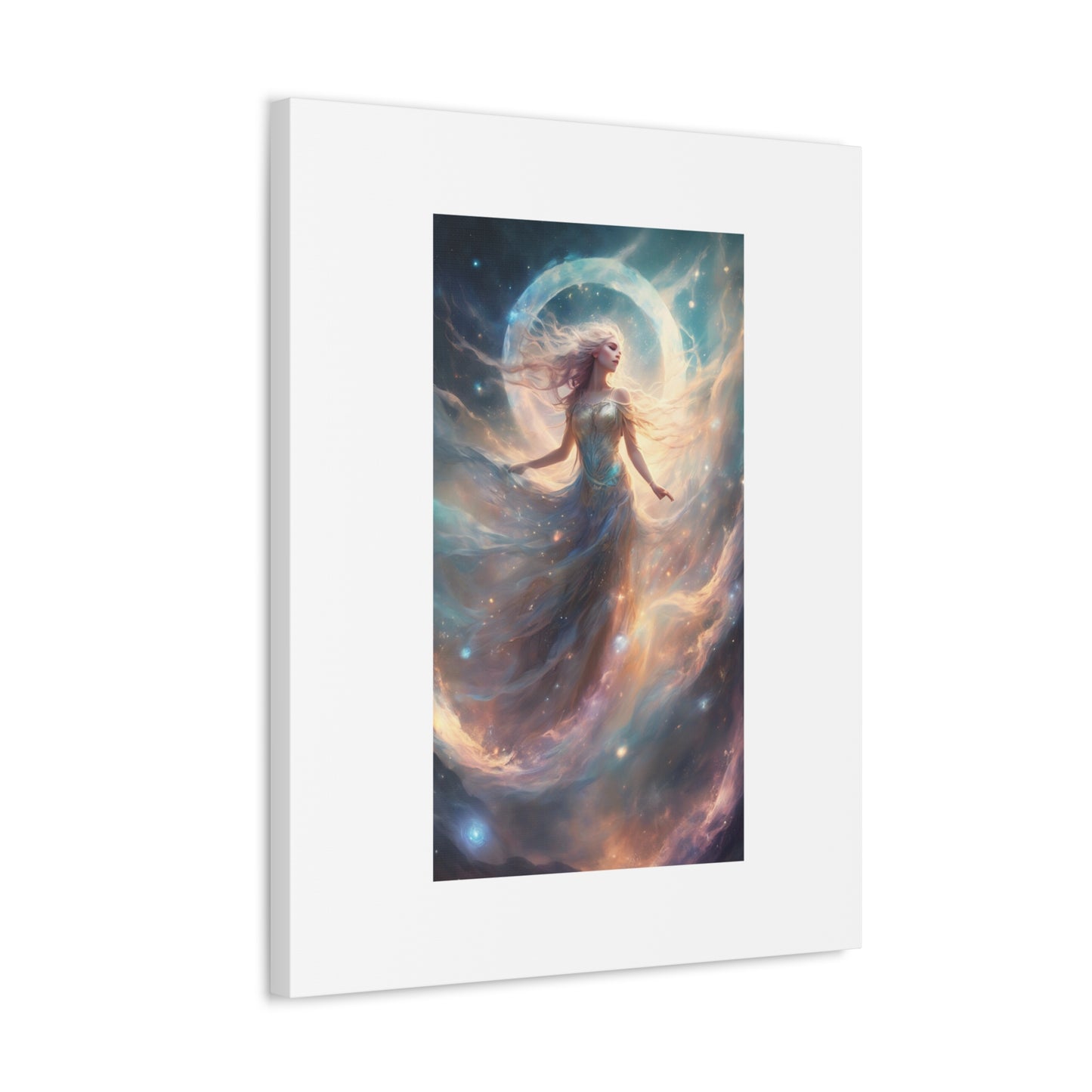 Moonlit Celestial Dancer Fantasy Portrait Canvas