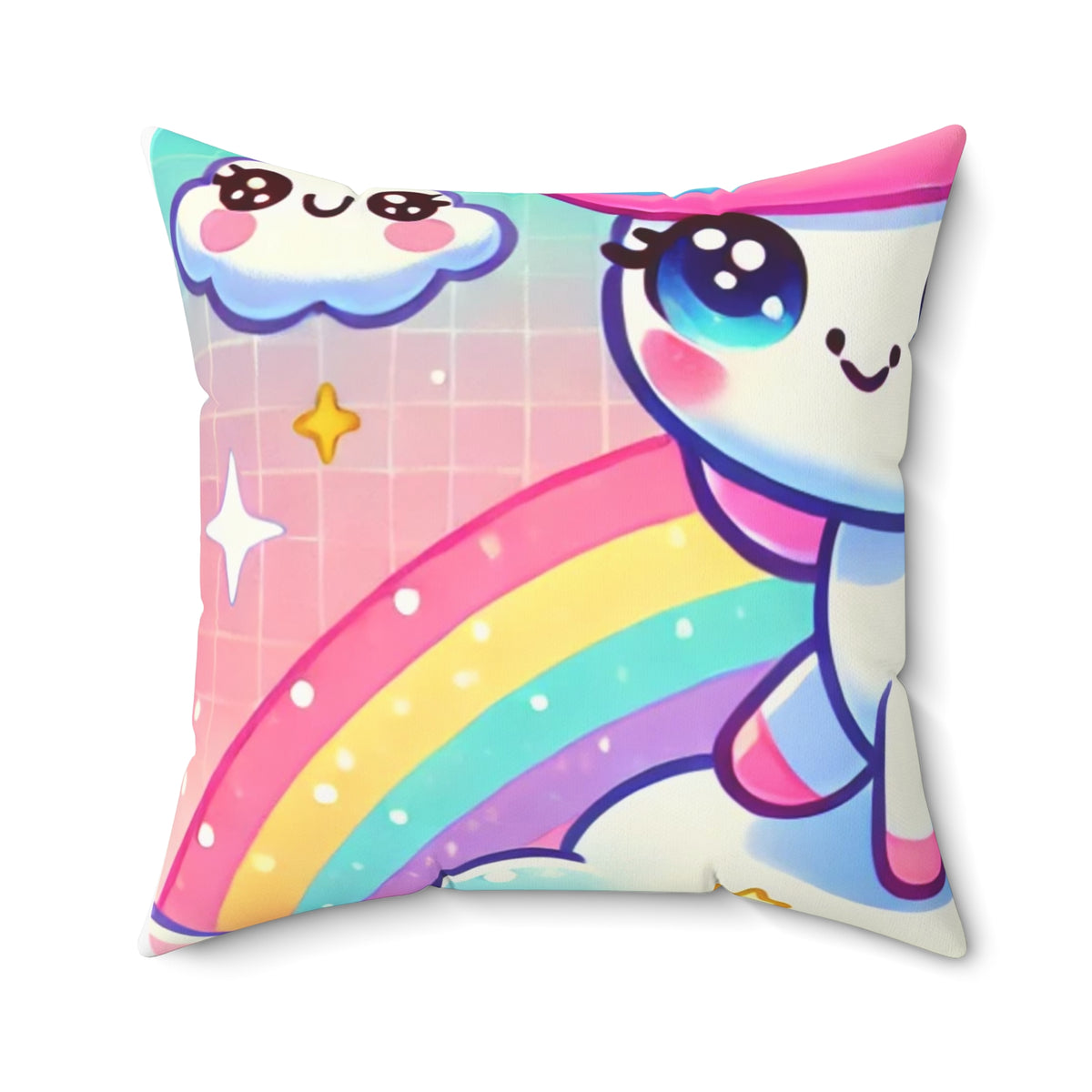 Pastel Rainbow Unicorn Cloud Kawaii Decorative Pillow