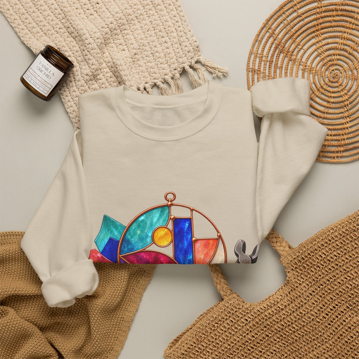 Abstract Stained Glass Suncatcher Workshop Sweatshirt