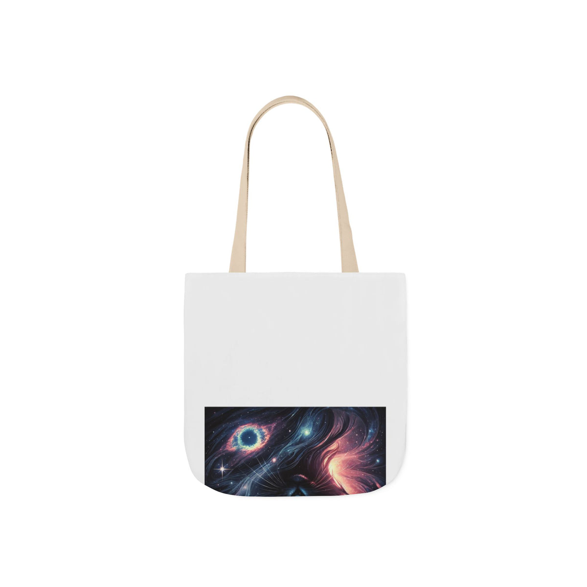 Cosmic Black Cat Galaxy Celestial Canvas Tote Bag