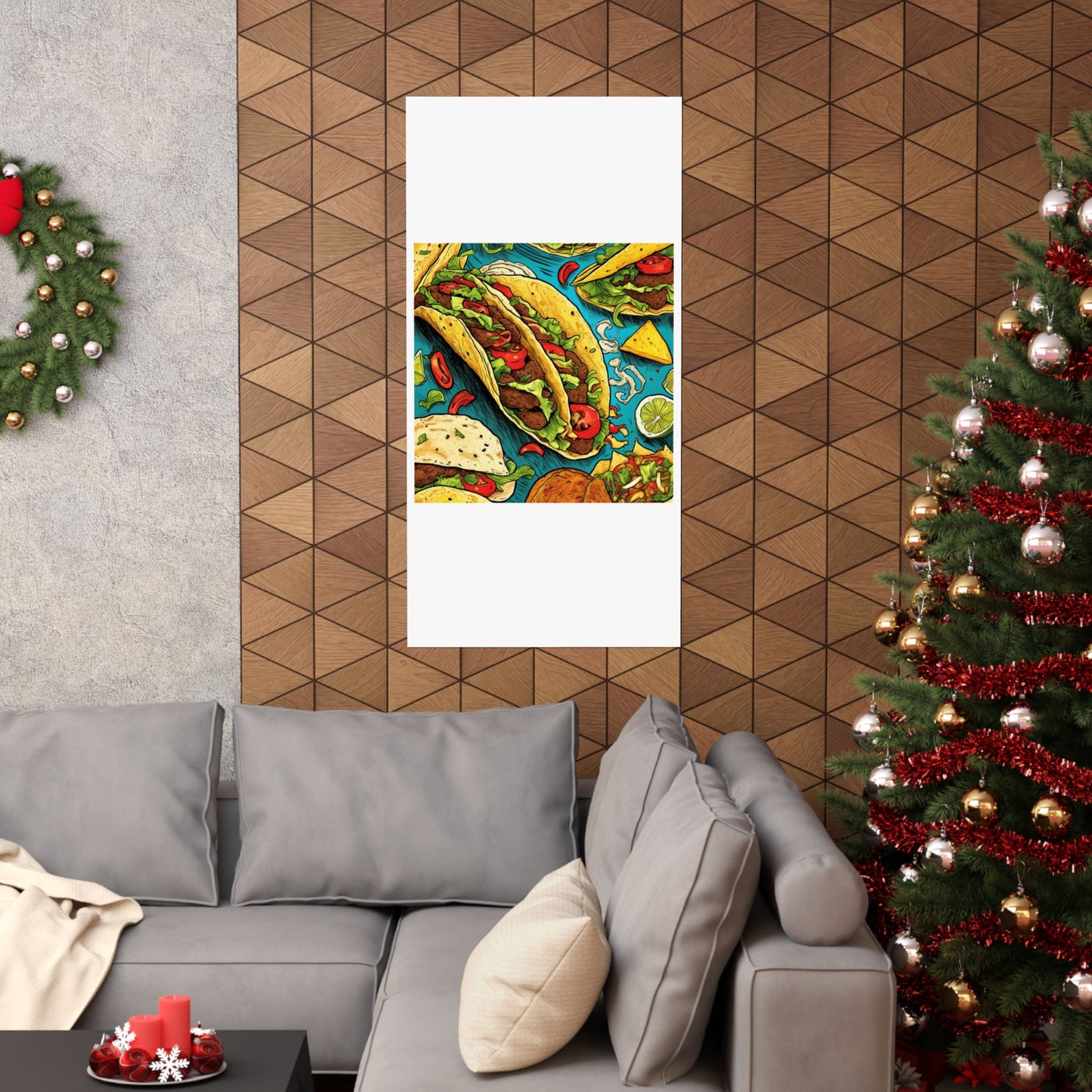 Taco Party Pattern Foodie Gift Art Poster