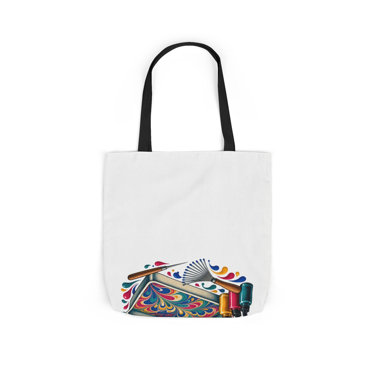 Colorful Paper Marbling Workshop Tote Bag