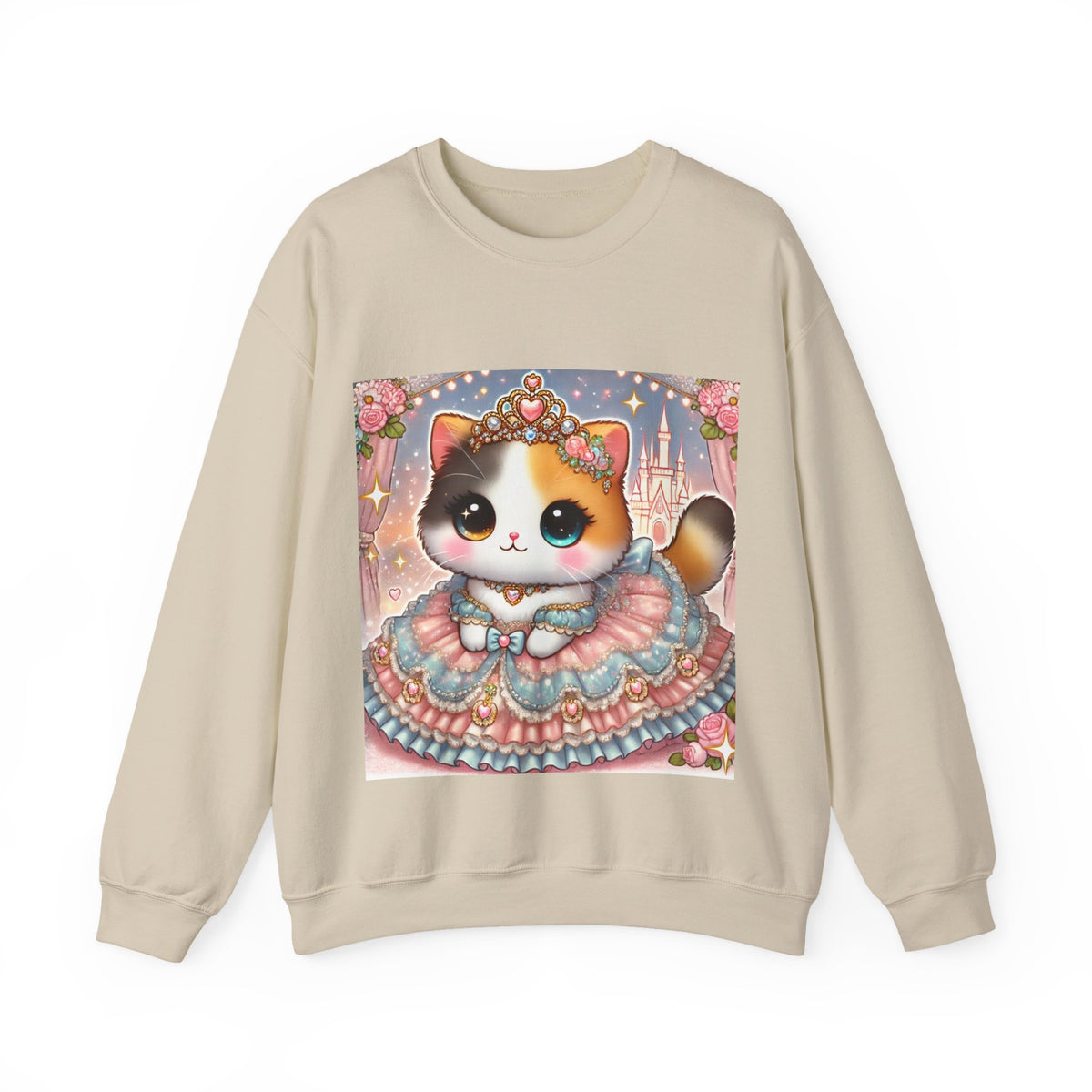 Pastel Princess Calico Cat Fantasy Sweatshirt