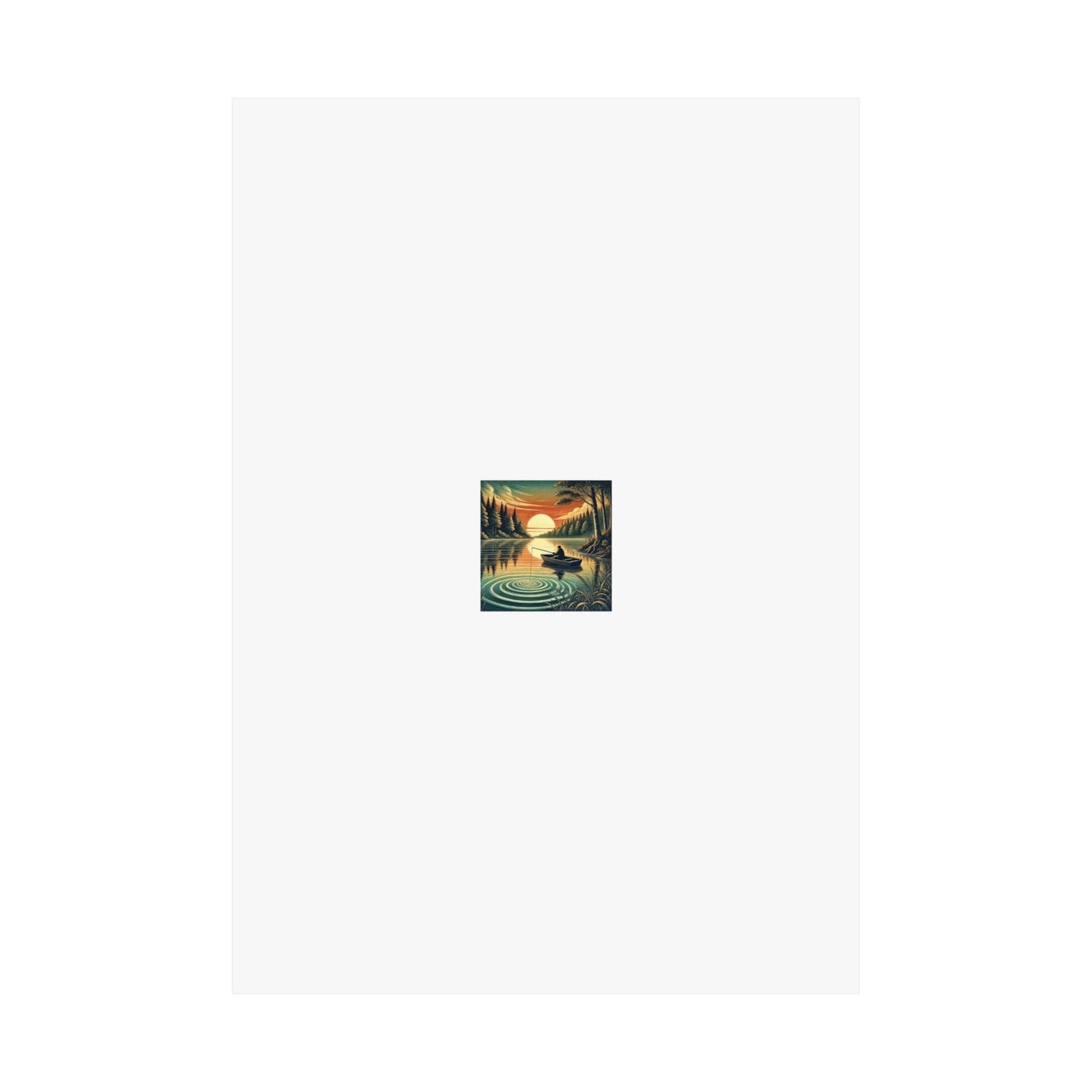 Sunset Lake Fishing Retreat Poster Lake House Fishing Wall Art Gift