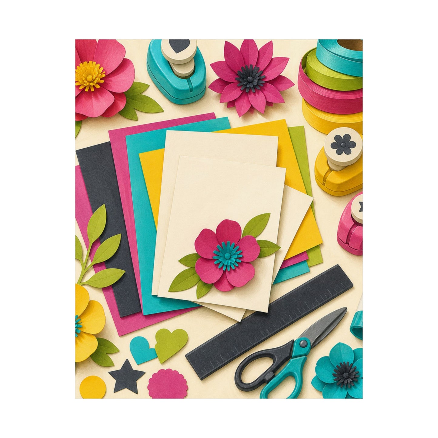 Bright Paper Crafting Hobby Poster