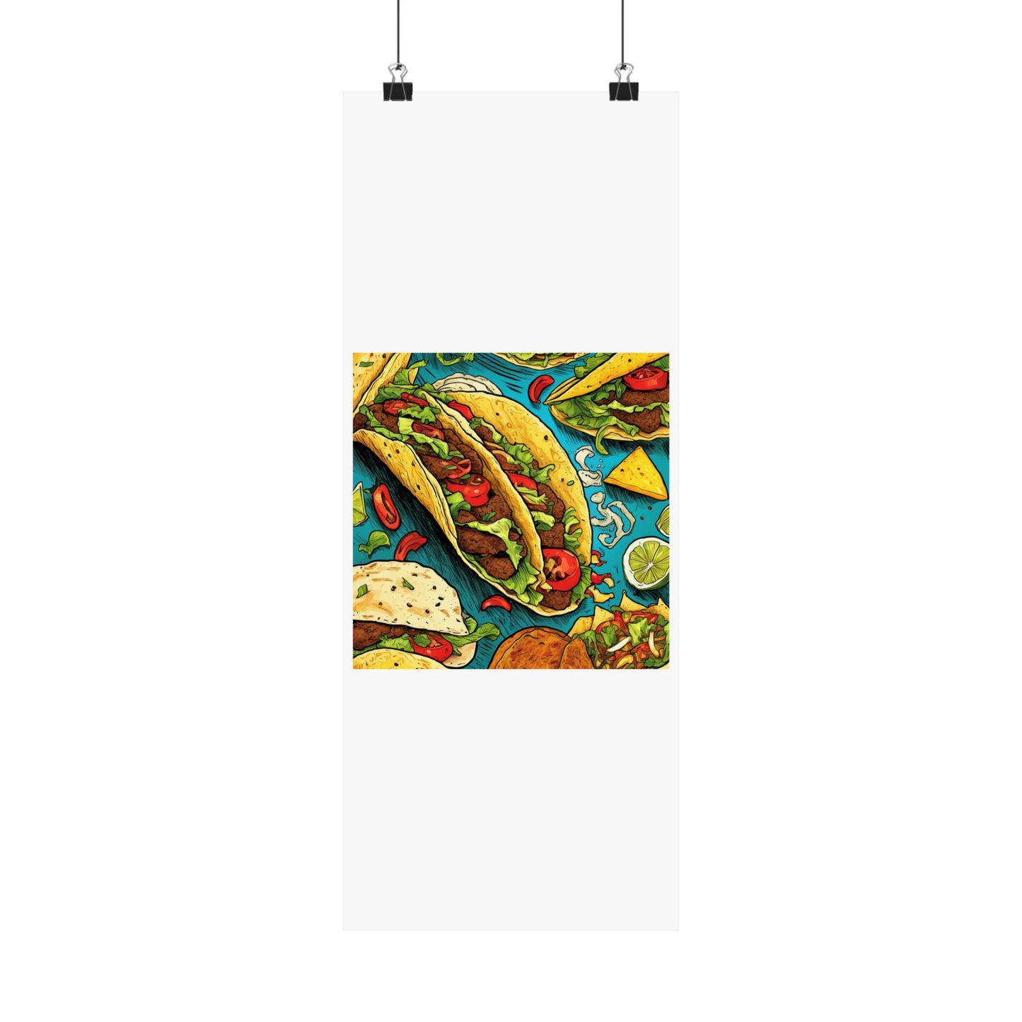 Taco Party Pattern Foodie Gift Art Poster