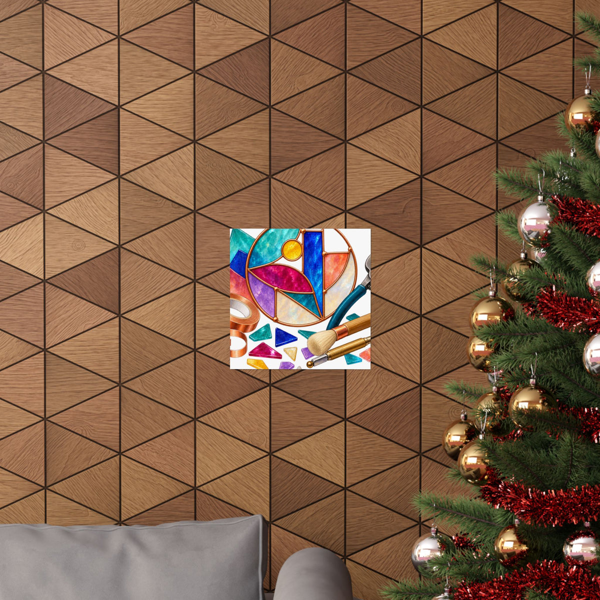 Abstract Stained Glass Suncatcher Workshop Poster