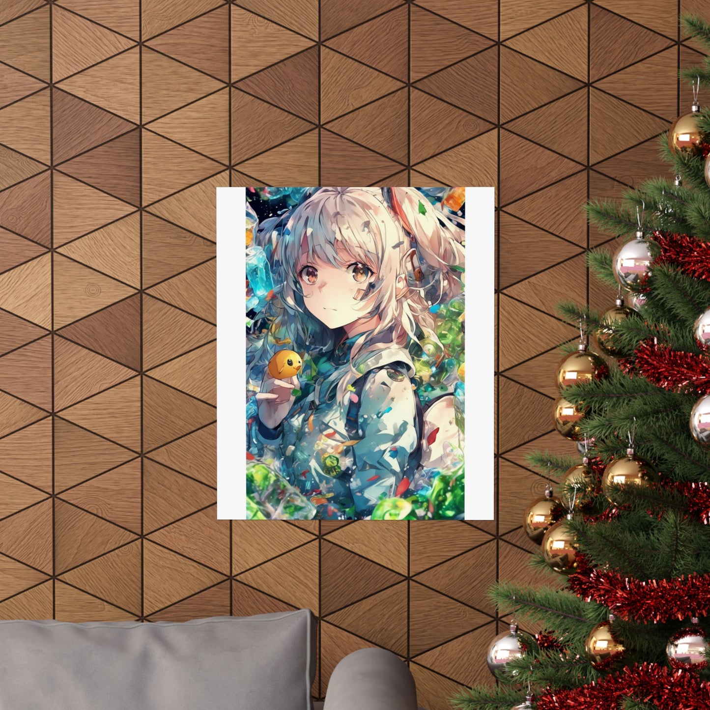 Crystal Bottle Anime Portrait Colorful Wall Poster