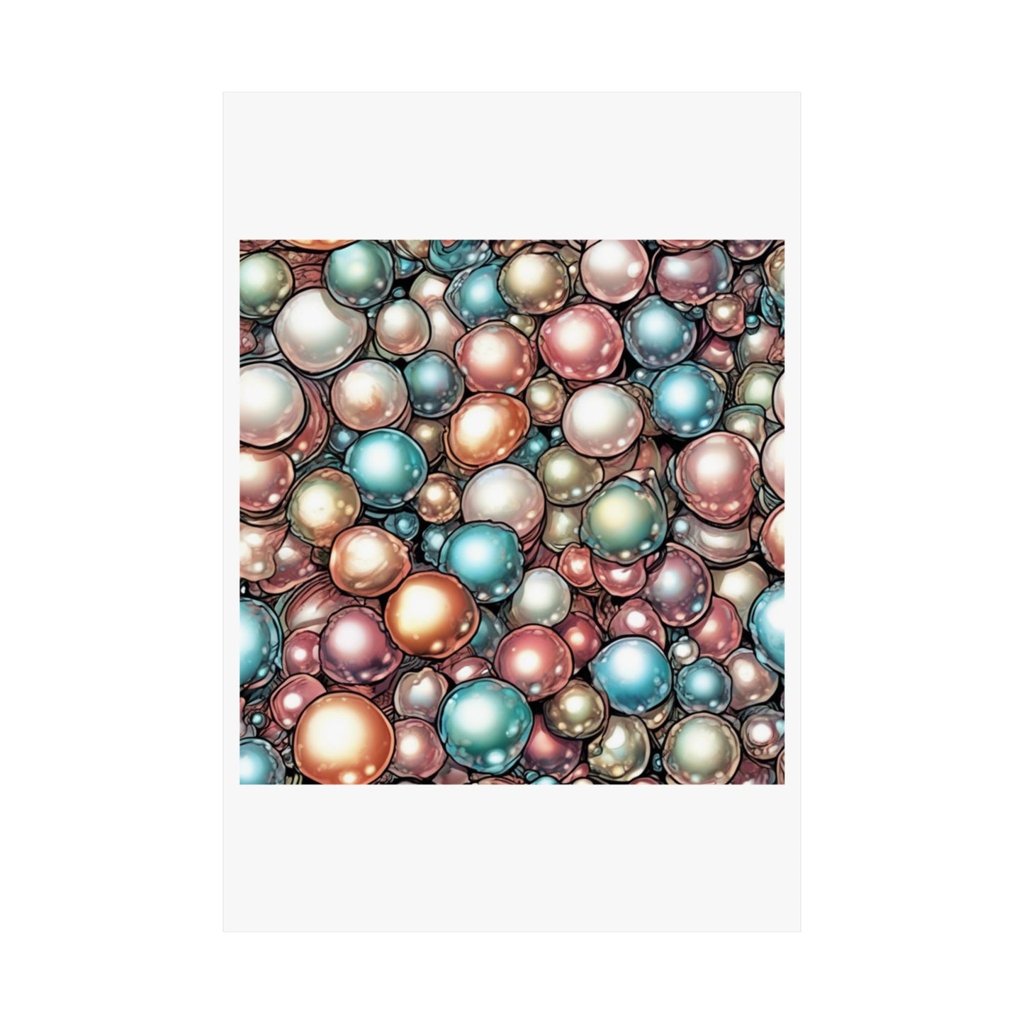 Rainbow Pearl Marble Abstract Gift Art Poster